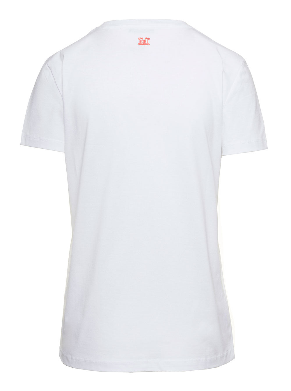 Max Mara Women White T-Shirt With Logo Print On The Chest In Cotton Woman - 2
