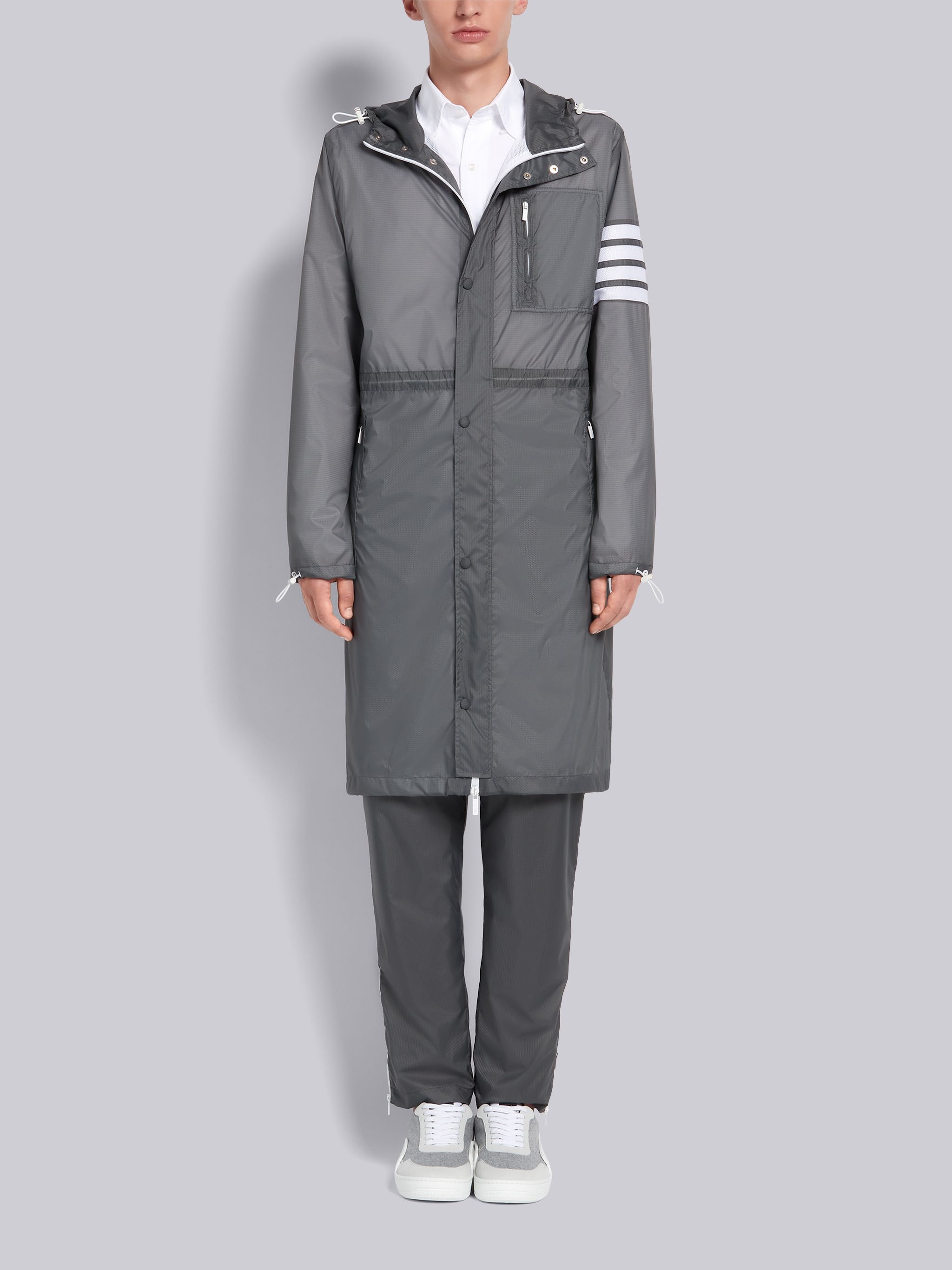 4-Bar long hooded parka coat - 1