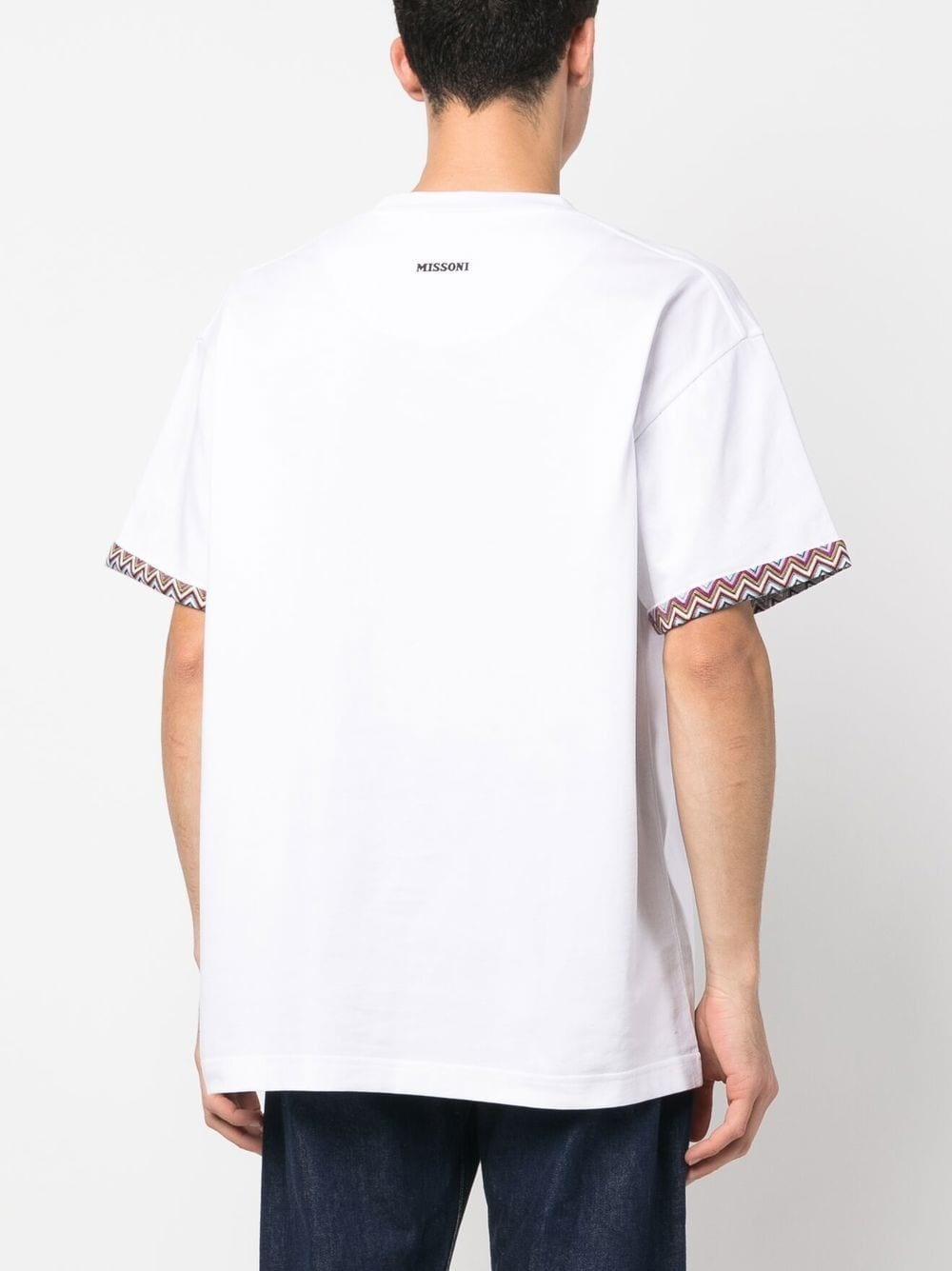 zigzag-edge detail T-shirt - 4