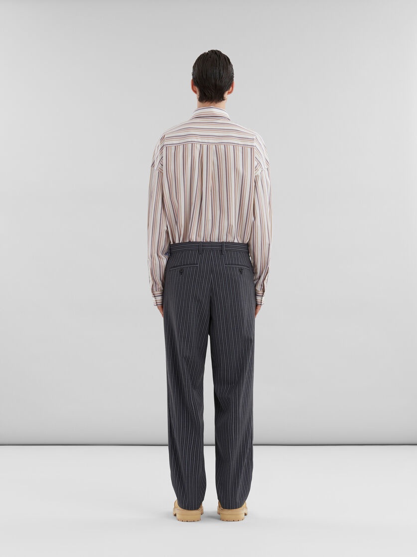BLACK PINSTRIPE WOOL TROUSERS WITH MARNI MENDING PATCHES - 3