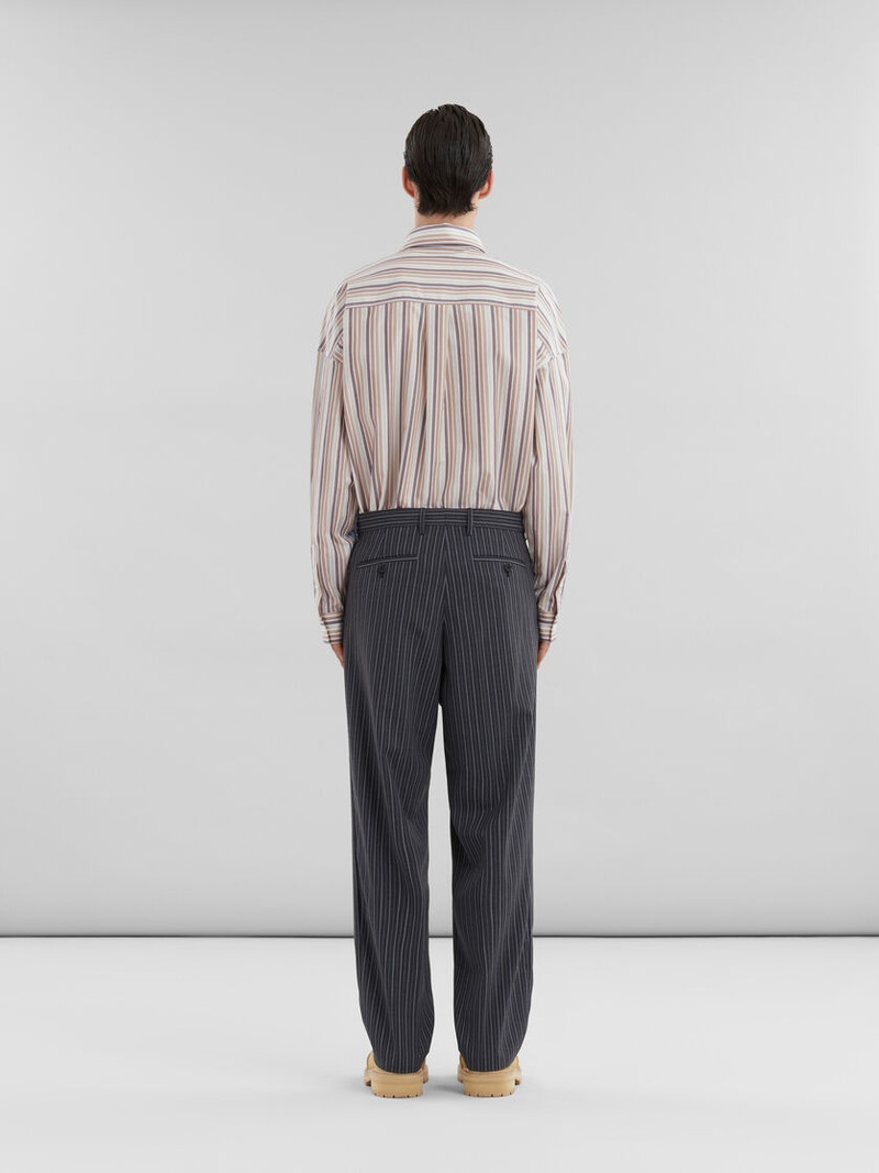 BLACK PINSTRIPE WOOL TROUSERS WITH MARNI MENDING PATCHES 3