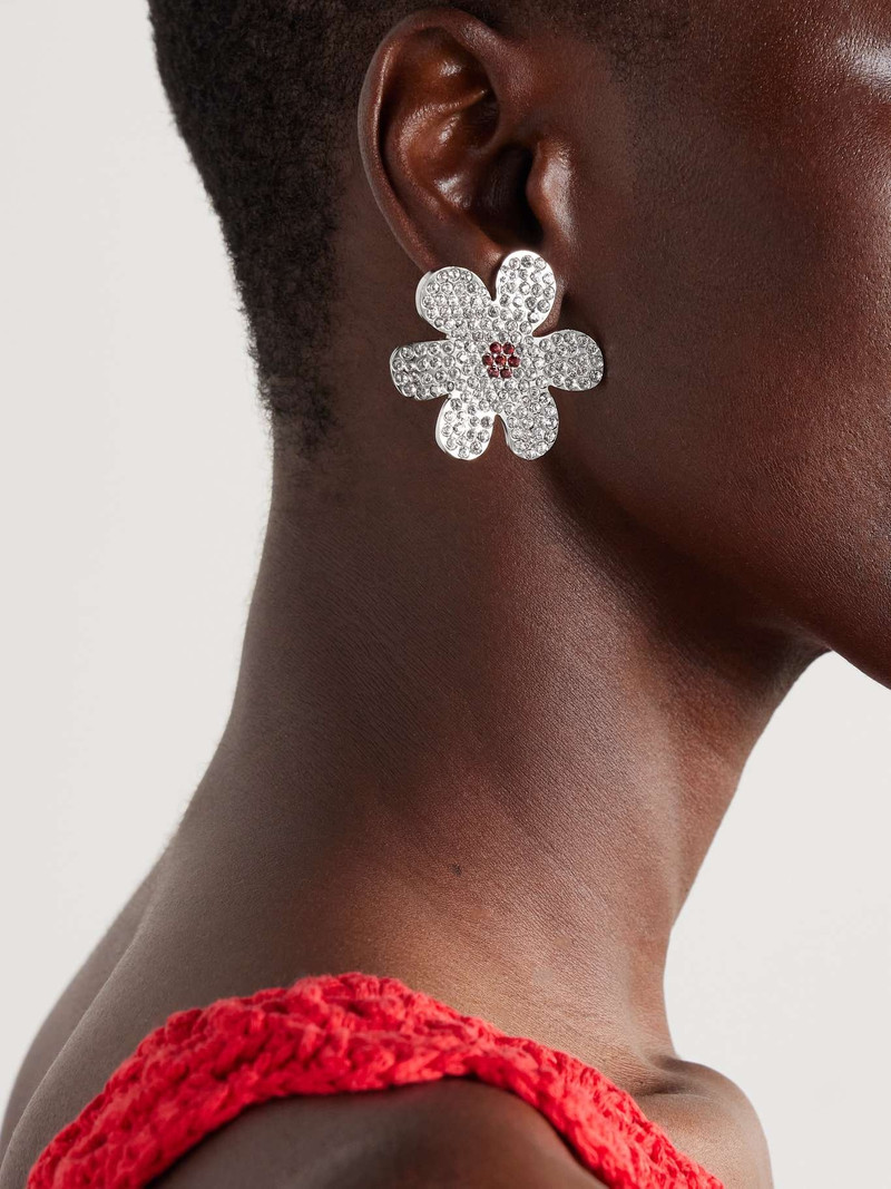 Marni Daisy silver-tone crystal earrings outlook