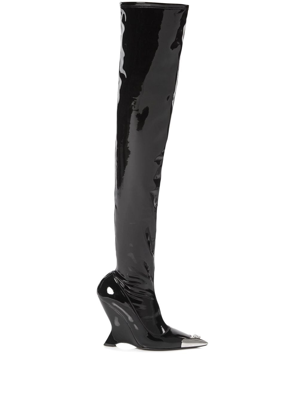 patent-leather over-knee boots - 1