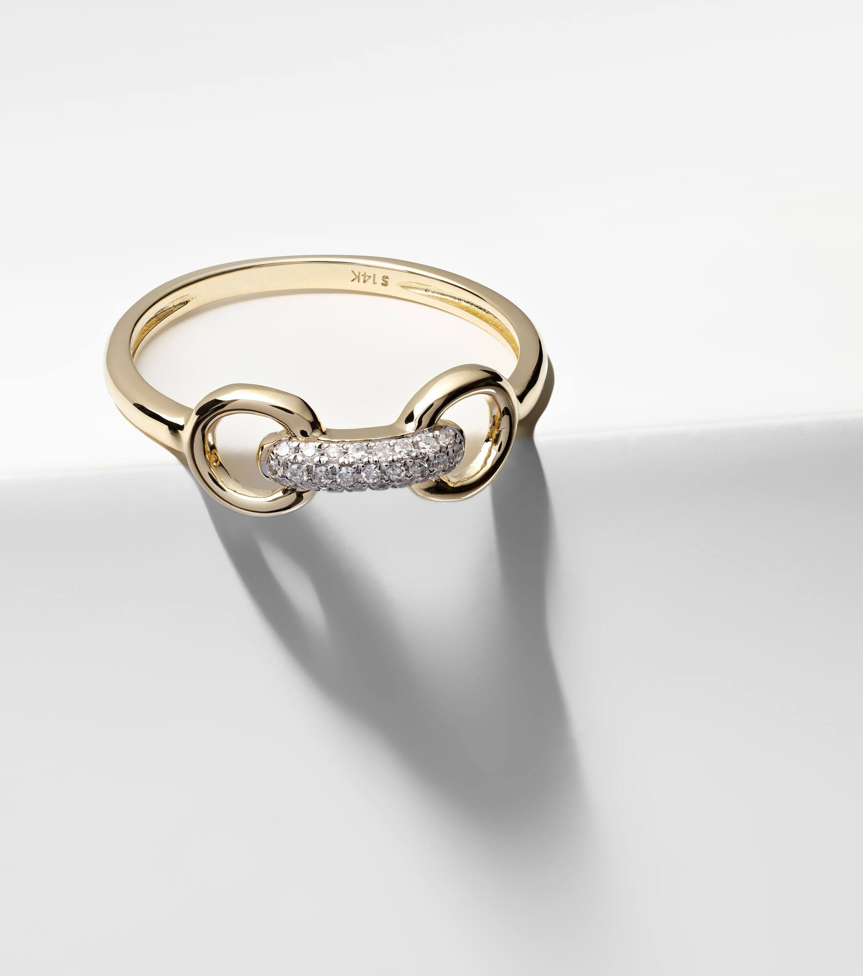 Bridle 14kt gold ring with diamonds - 5