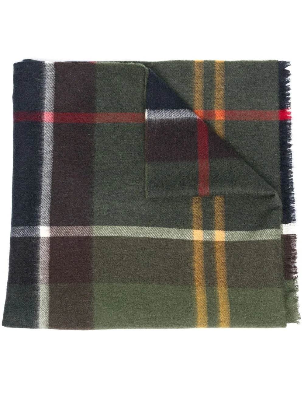 tartan-pattern wool scarf - 1
