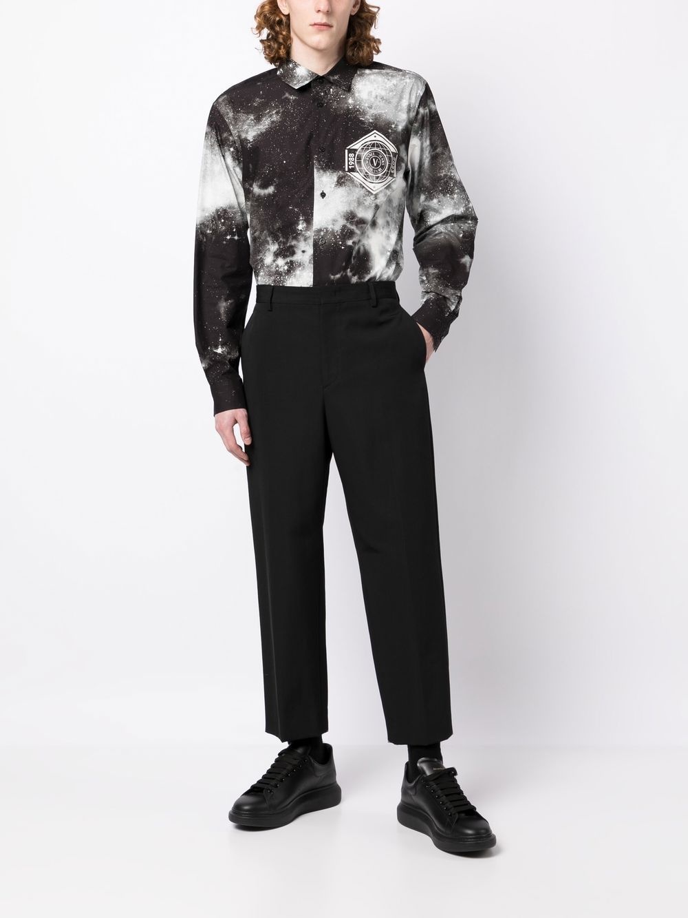 tie dye-print button-up shirt - 2