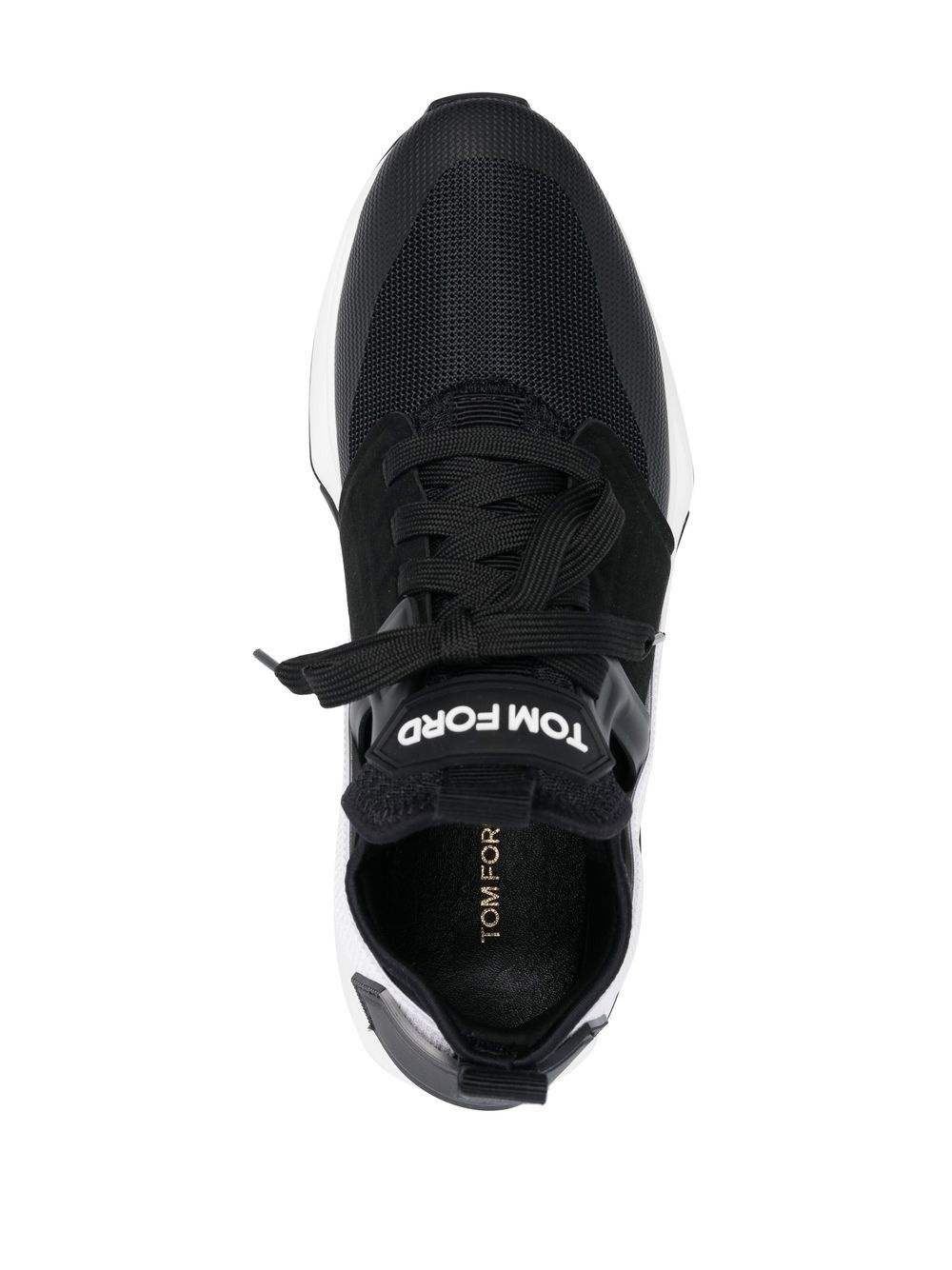 panelled logo-patch sneakers - 4
