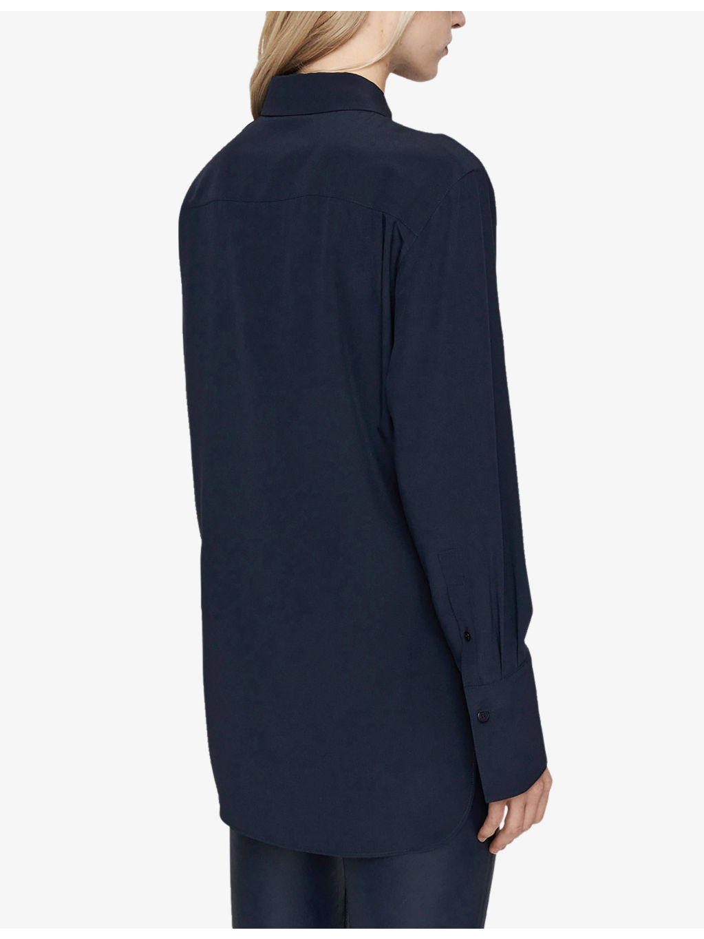 Relaxed-fit curved-hem silk shirt - 4