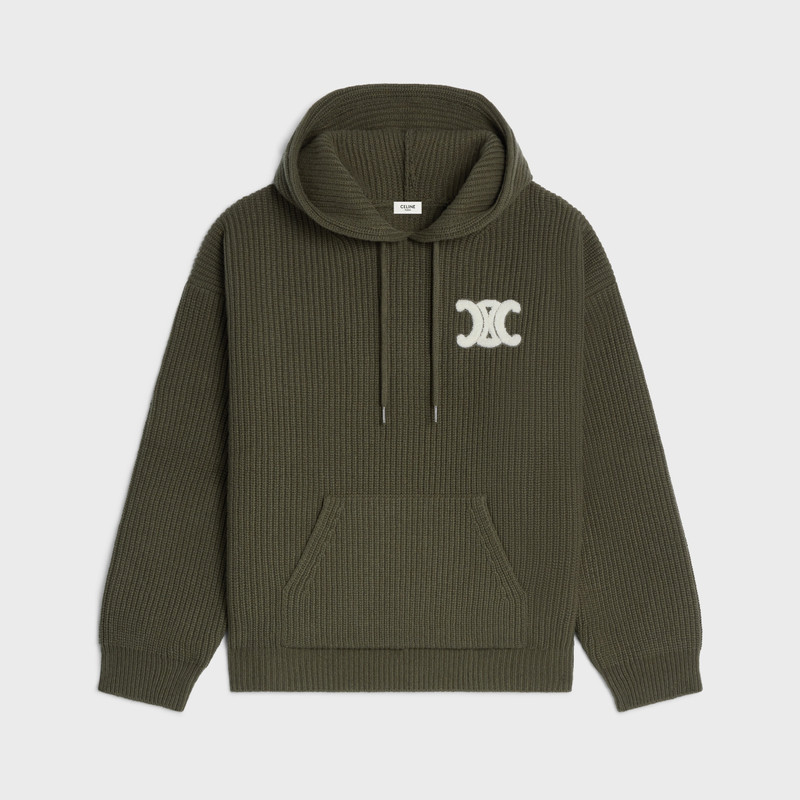 hooded sweater IN RIBBED WOOL 1