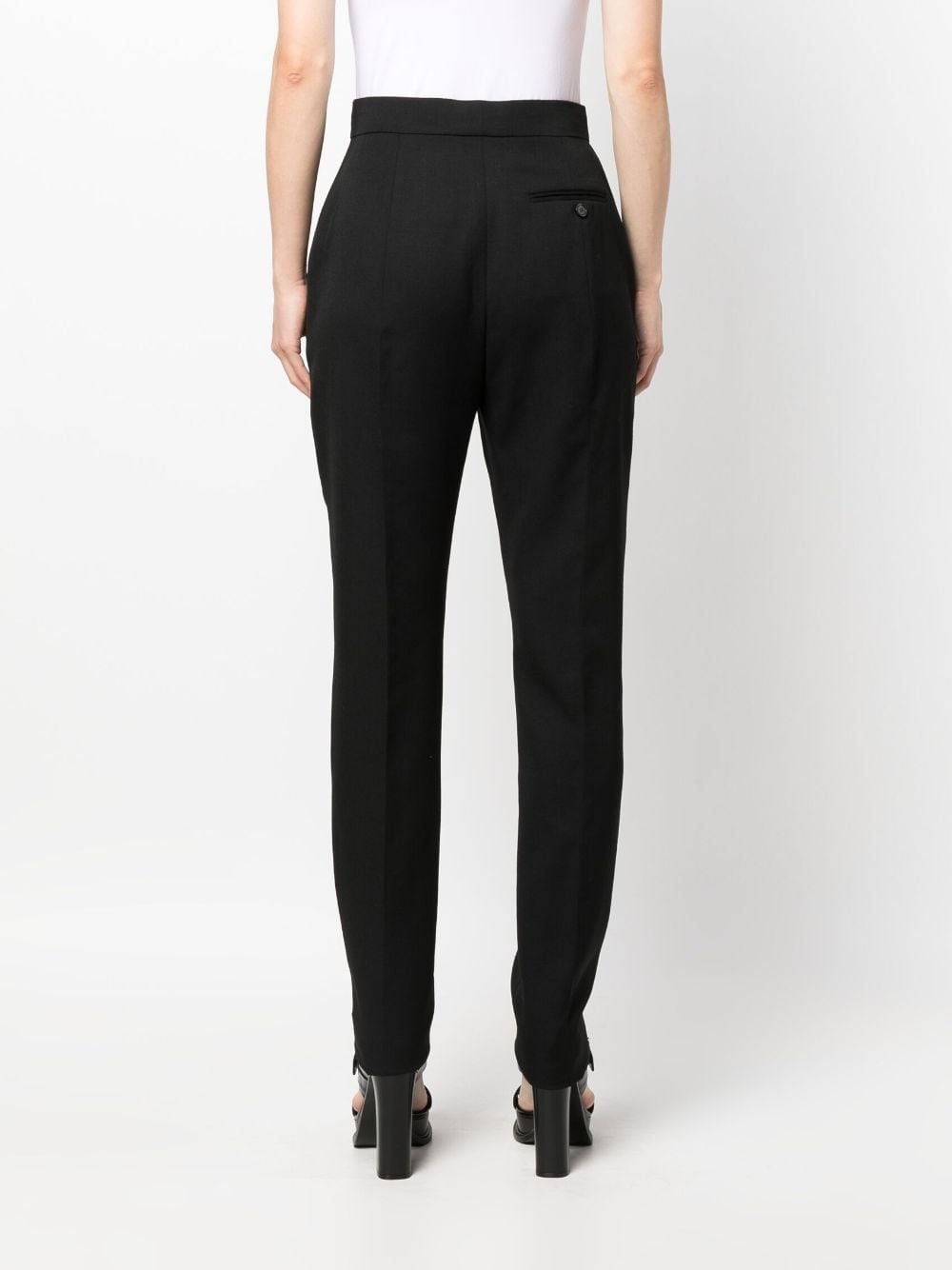 zip-embellished wool trousers - 4