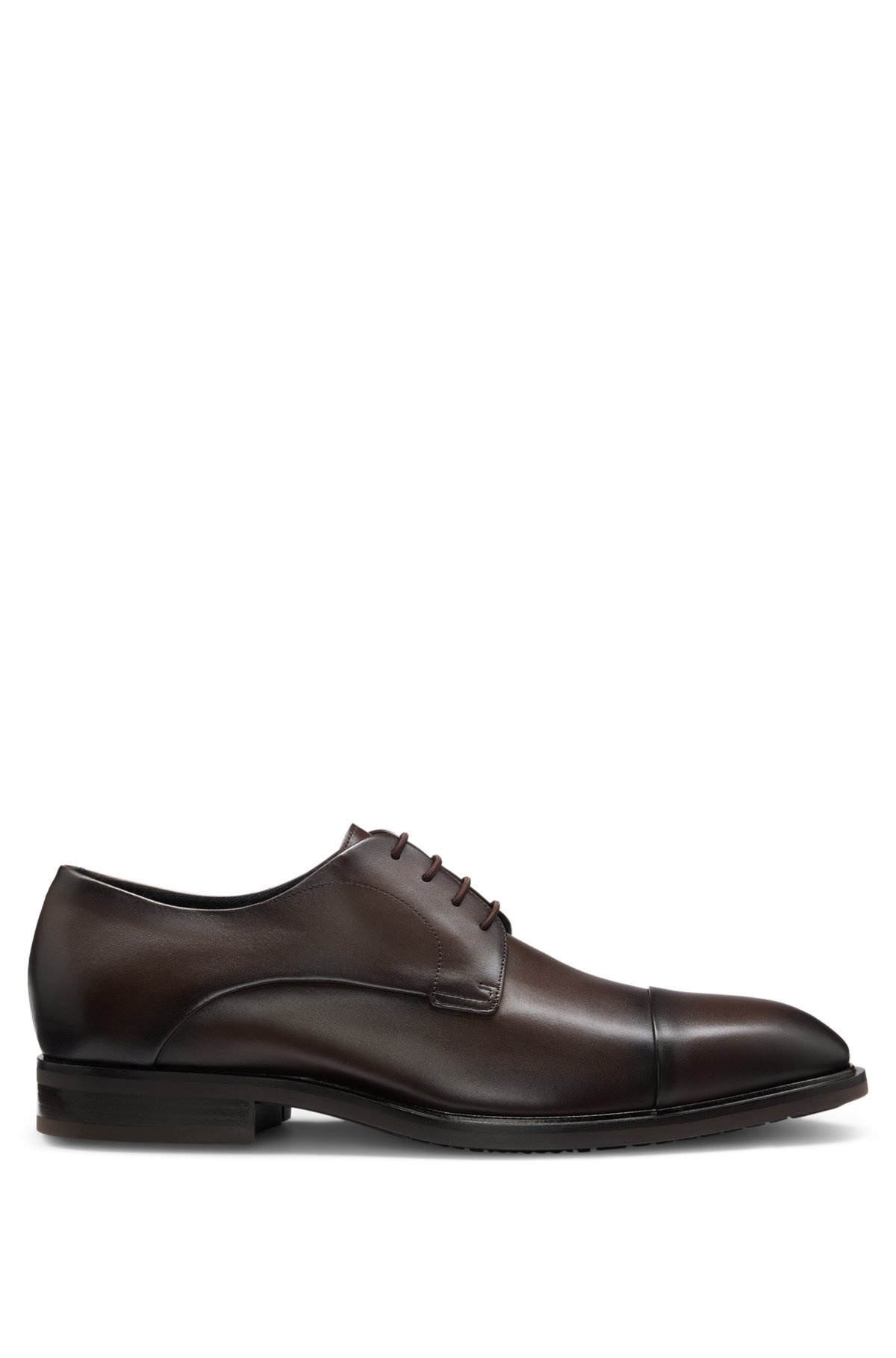 LEATHER DERBY SHOES WITH CAP TOE - 1