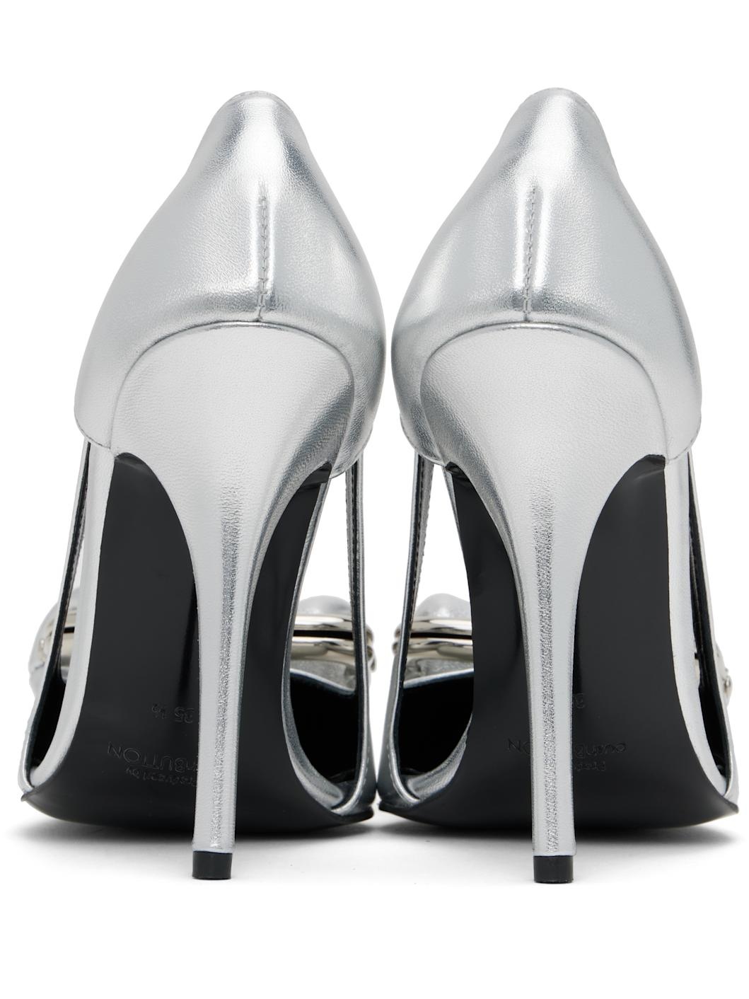 Silver Coin Purse Pointy Heels - 2