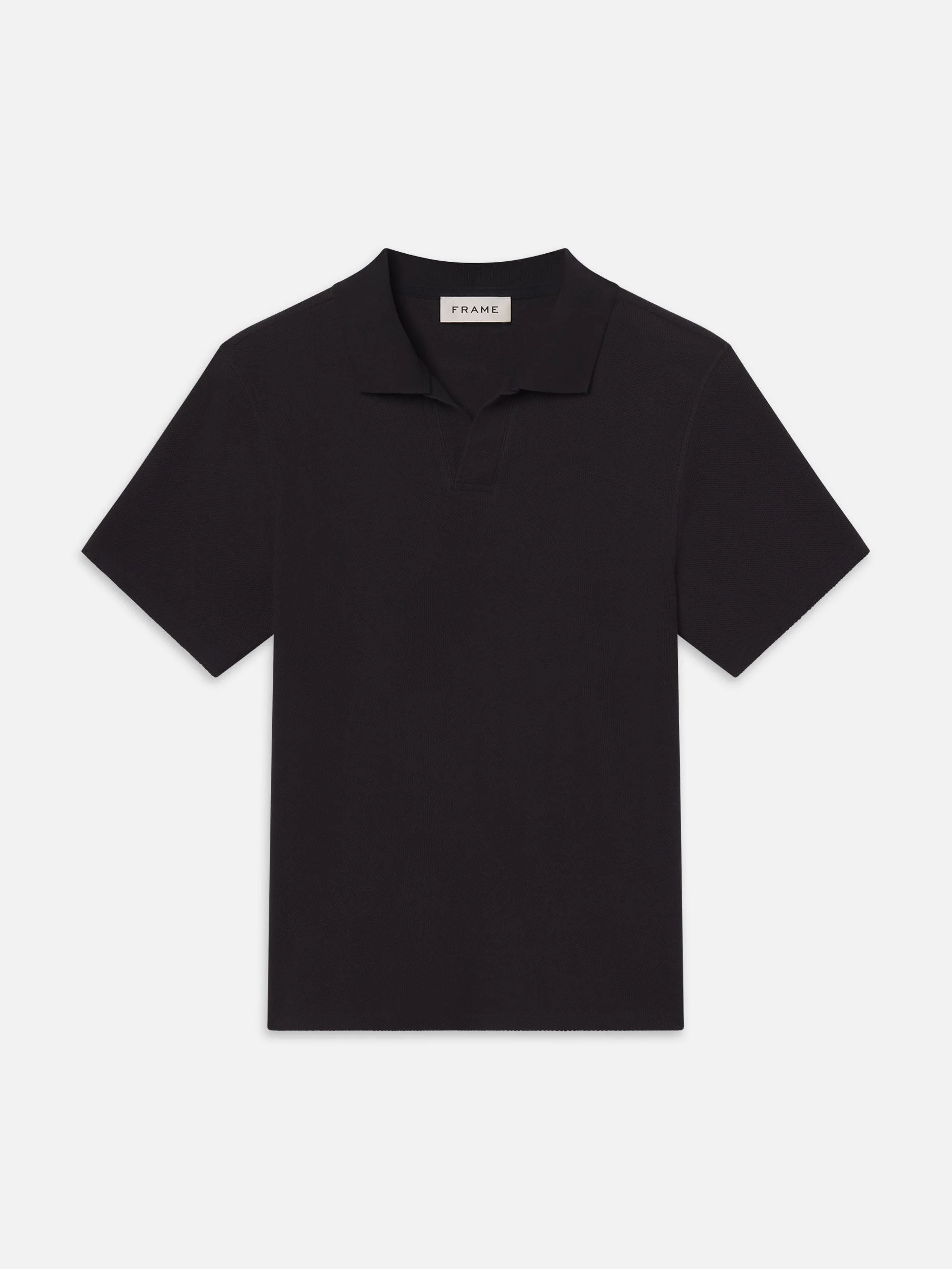 Jacquard Polo in Charcoal - 1