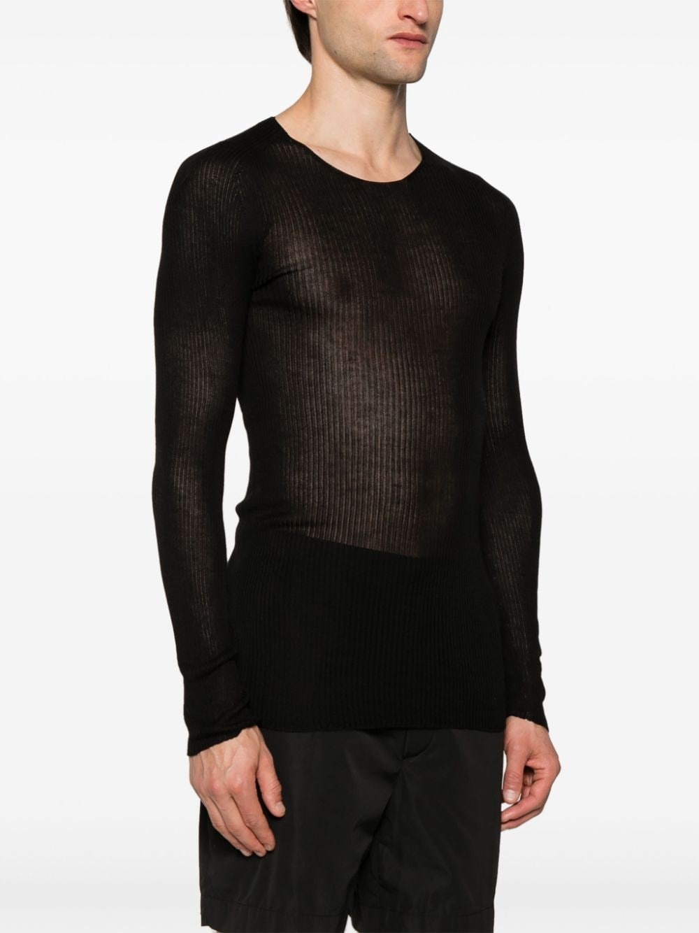 ribbed-knit silk jumper - 3
