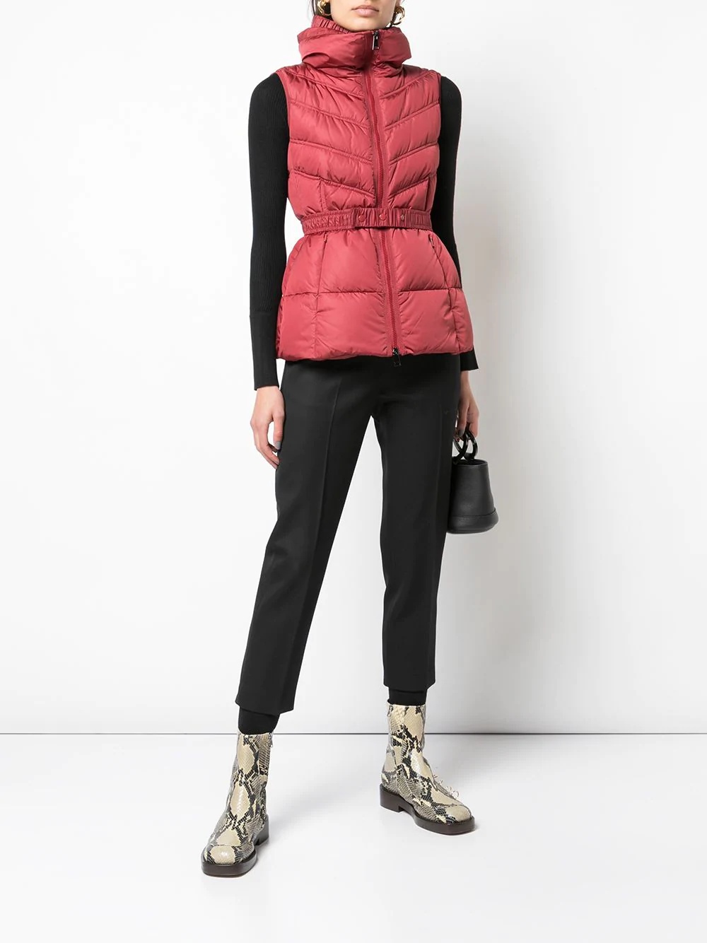 belted padded gilet - 2