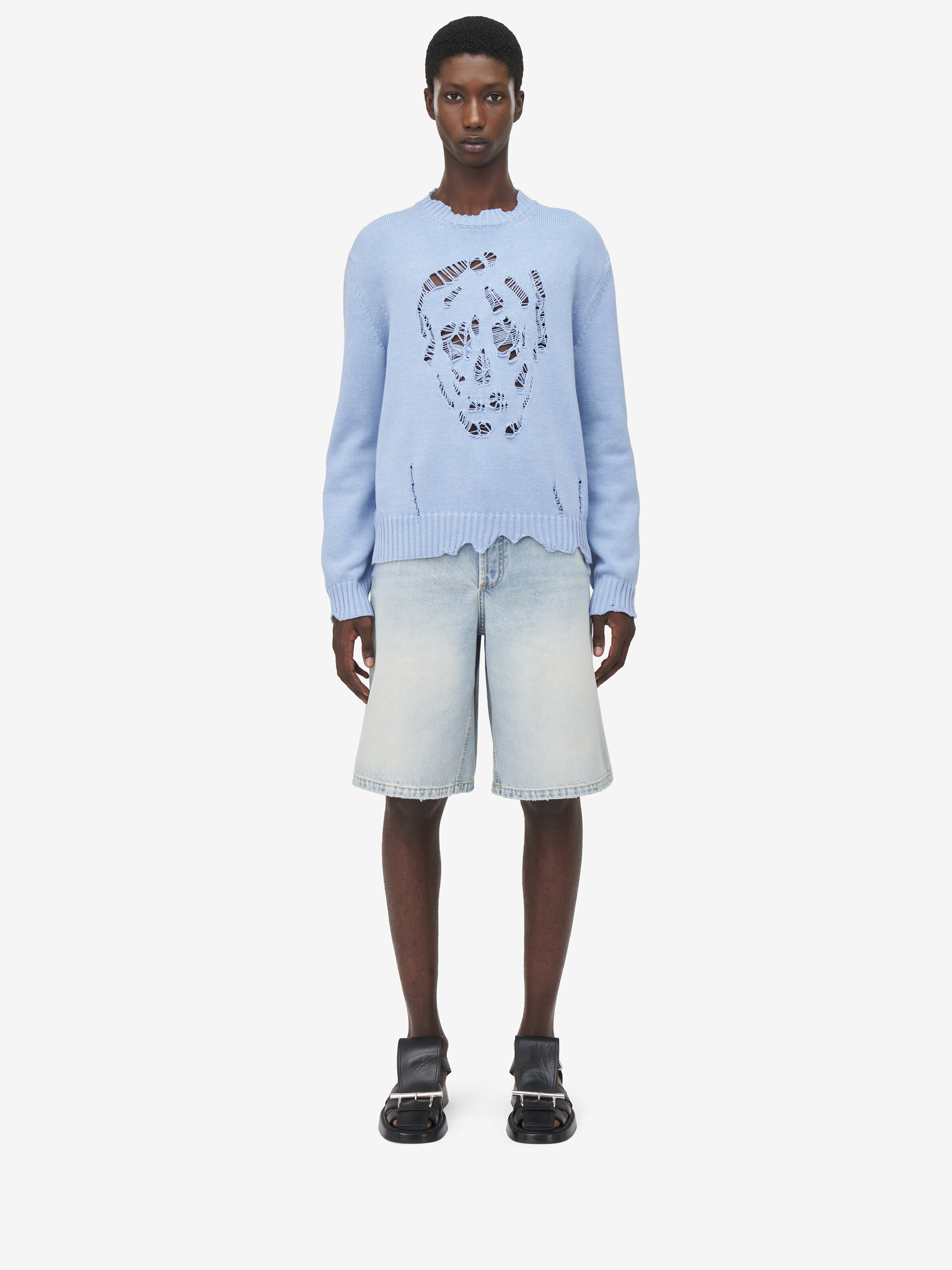 Stonewashed Denim Shorts - 3