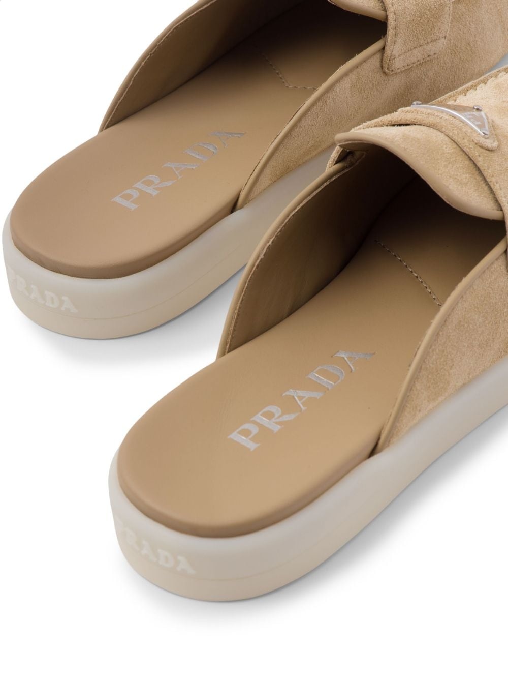 logo-plaque suede mules - 6