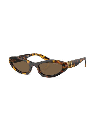 Miu Miu tortoiseshell-effect oval-frame sunglasses outlook