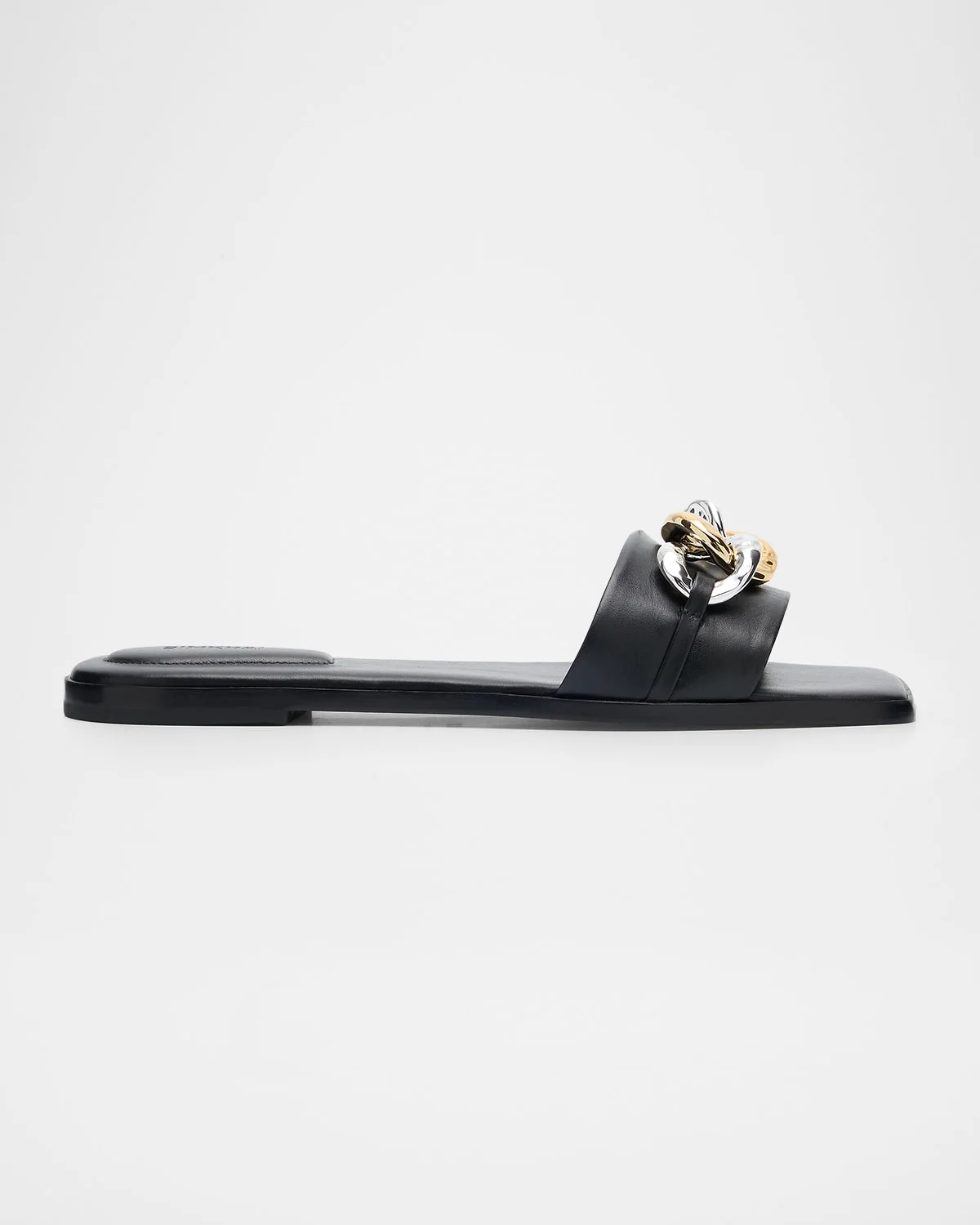 Arlo Chain Leather Flat Slides - 1