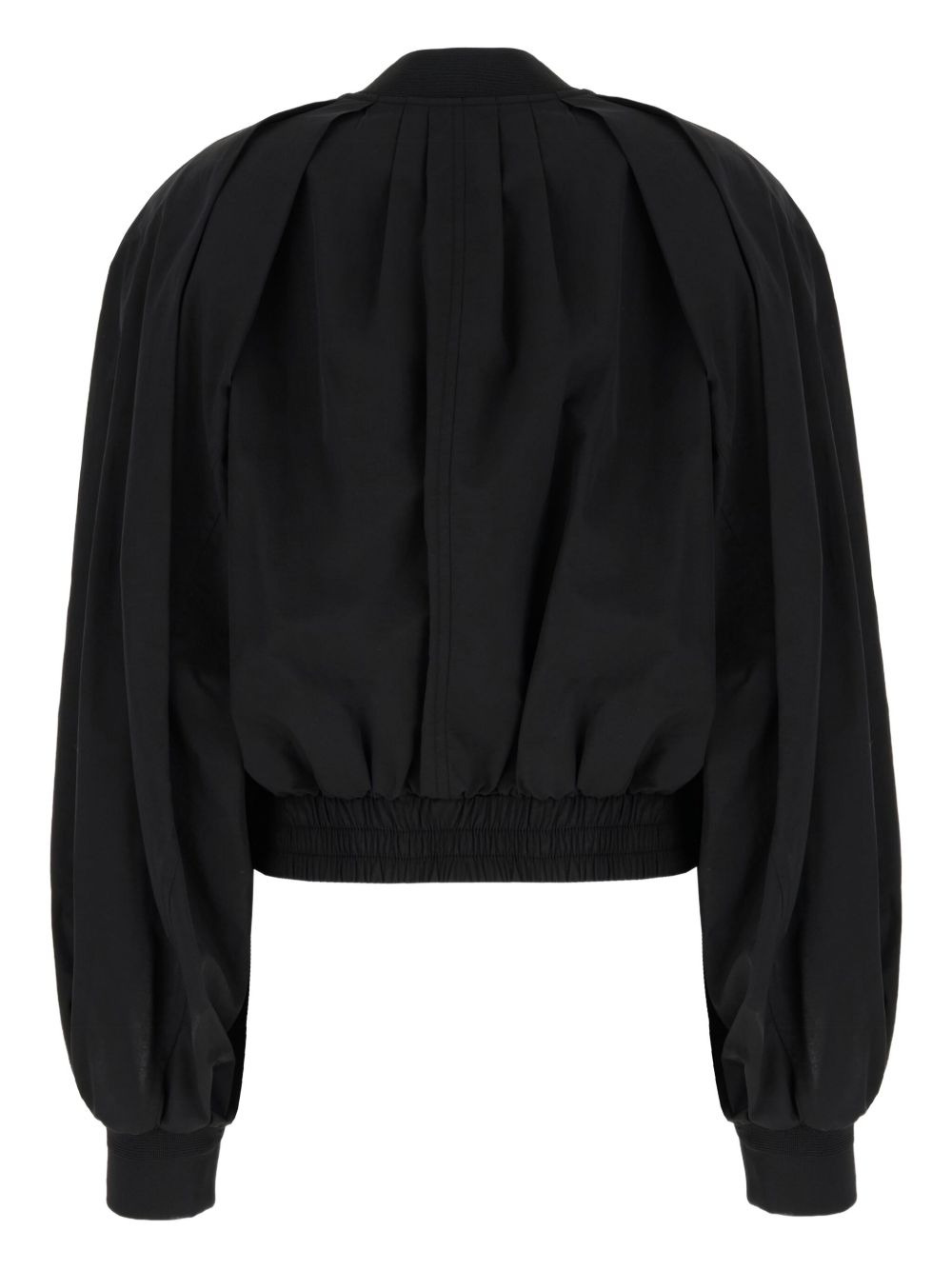 pleated balloon-sleeve bomber jacket - 2