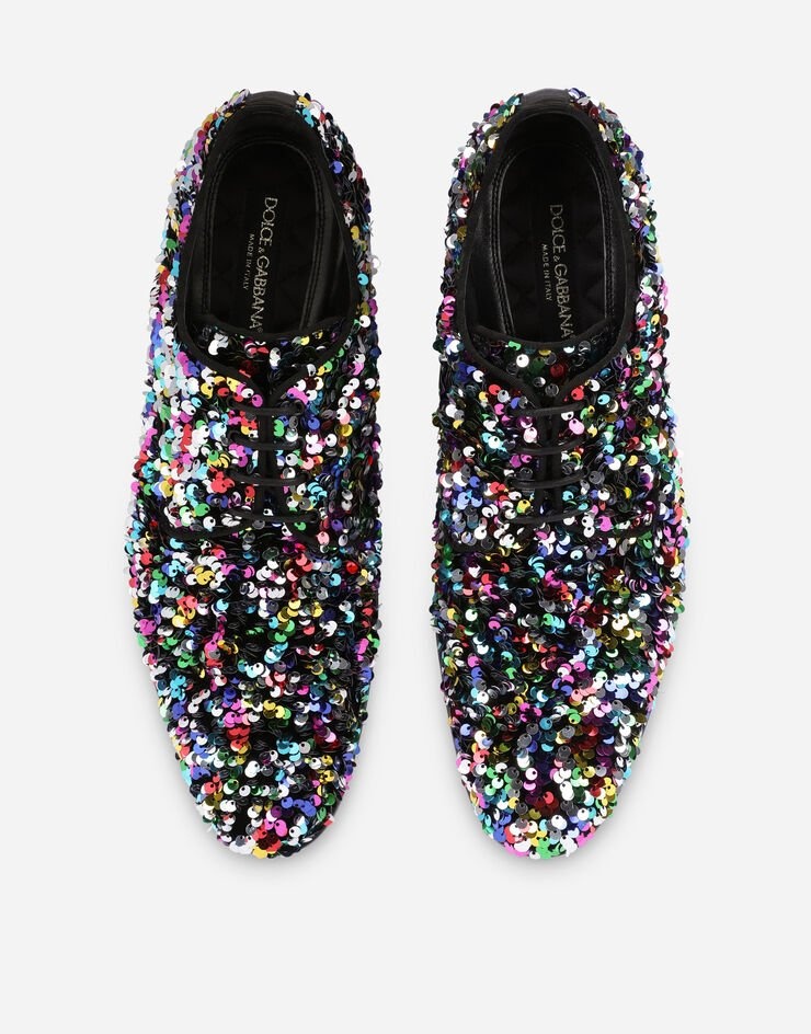 Velvet Raffaello Derby shoes with all-over sequins - 4