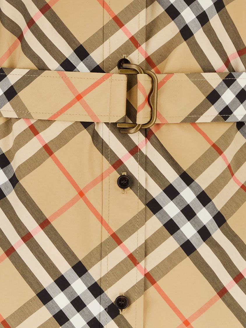 Burberry Chemisier Cotton Dress With Check Print - 3