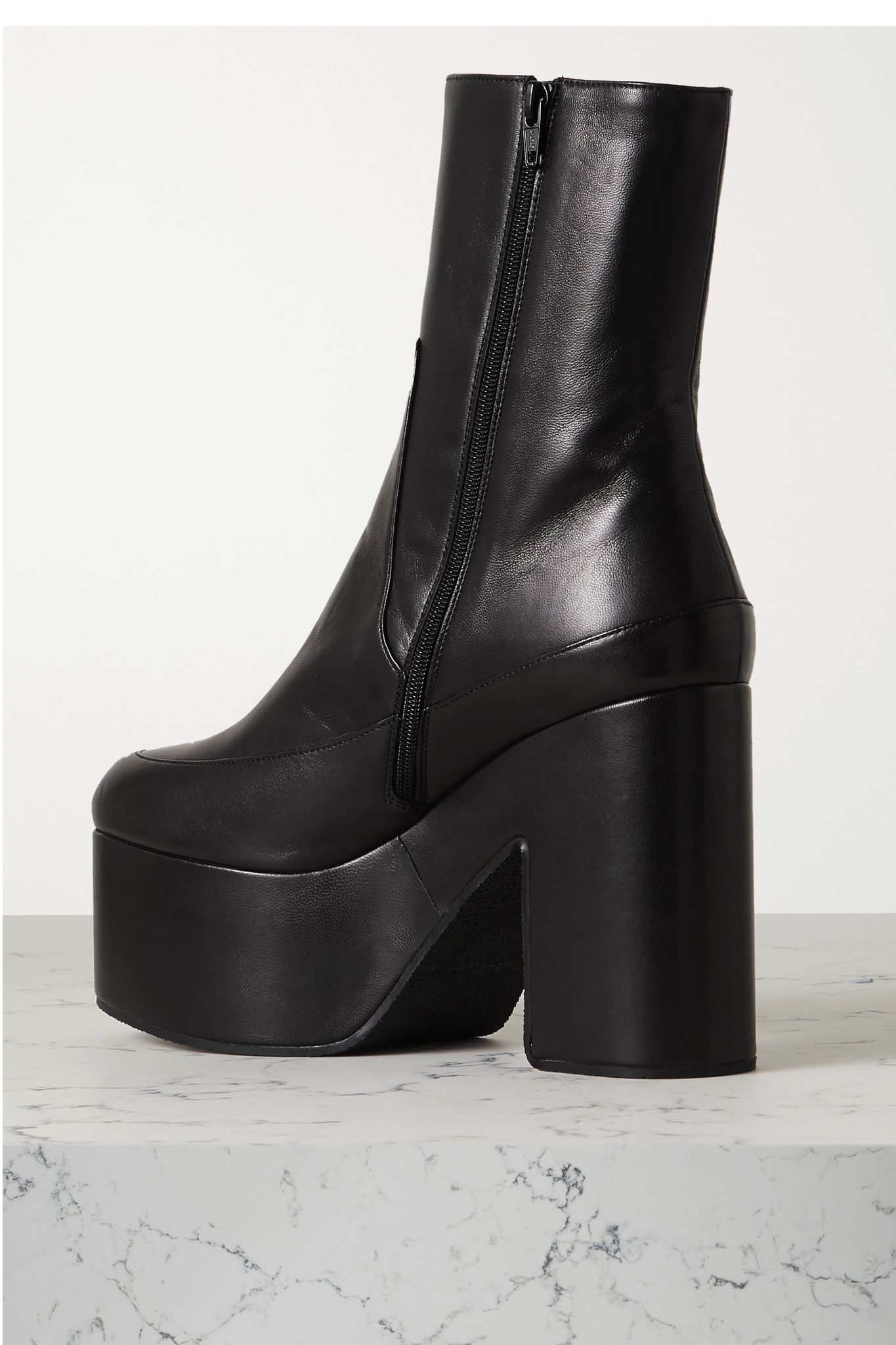 Leather platform ankle boots - 3
