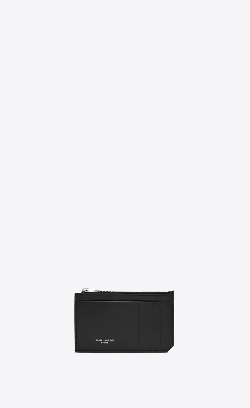 saint laurent paris fragments large zip card case in smooth leather 1