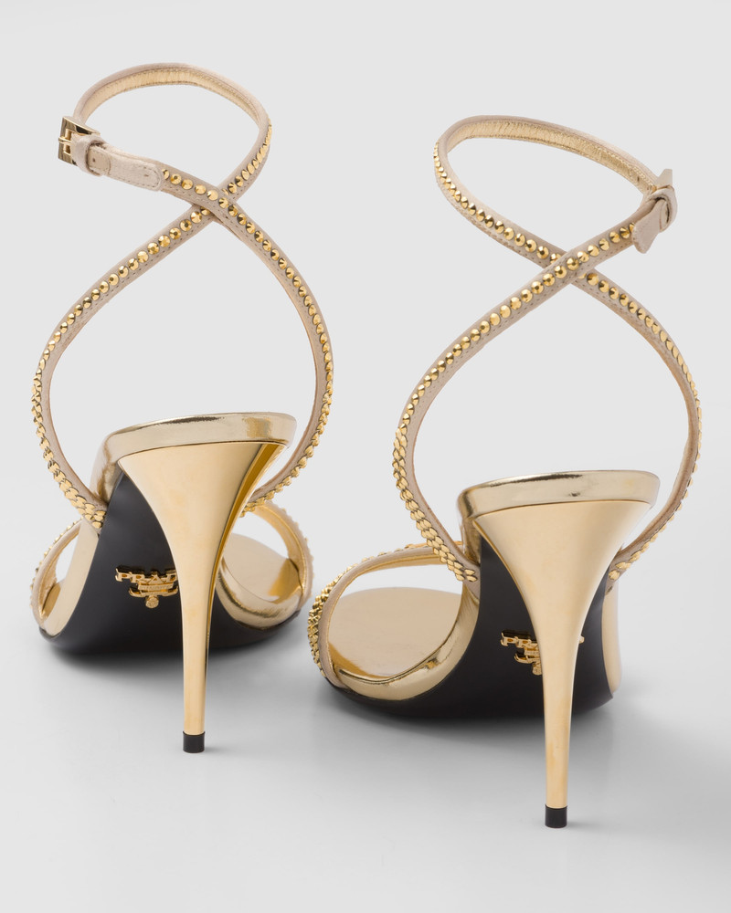 Satin sandals with crystals 6