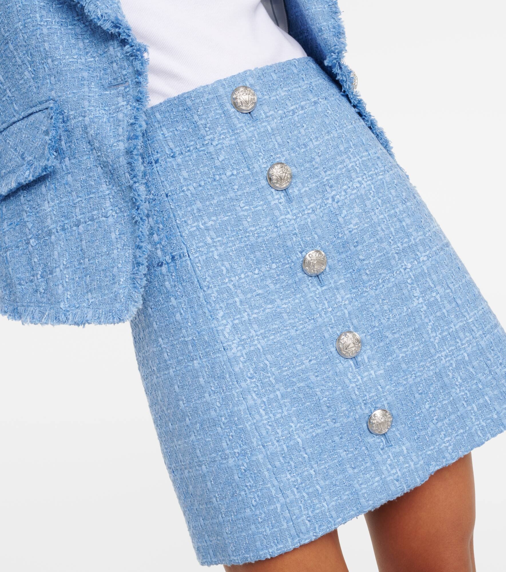 Rubra cotton-blend tweed skirt - 4