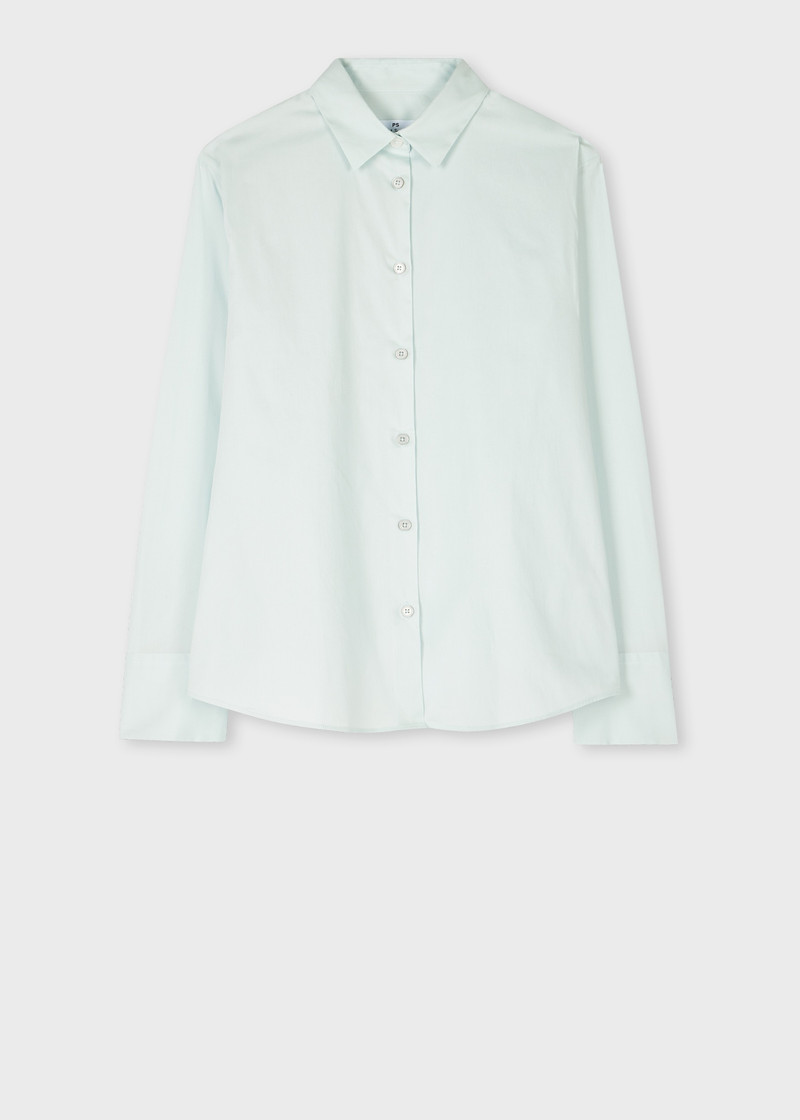 Women's Light Blue Shirt With 'Swirl' Cuff Lining 1