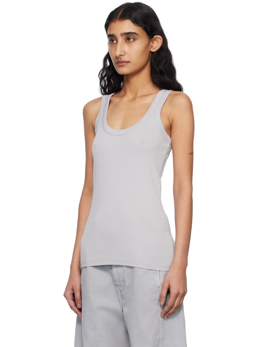 Gray Rib Tank Top - 4