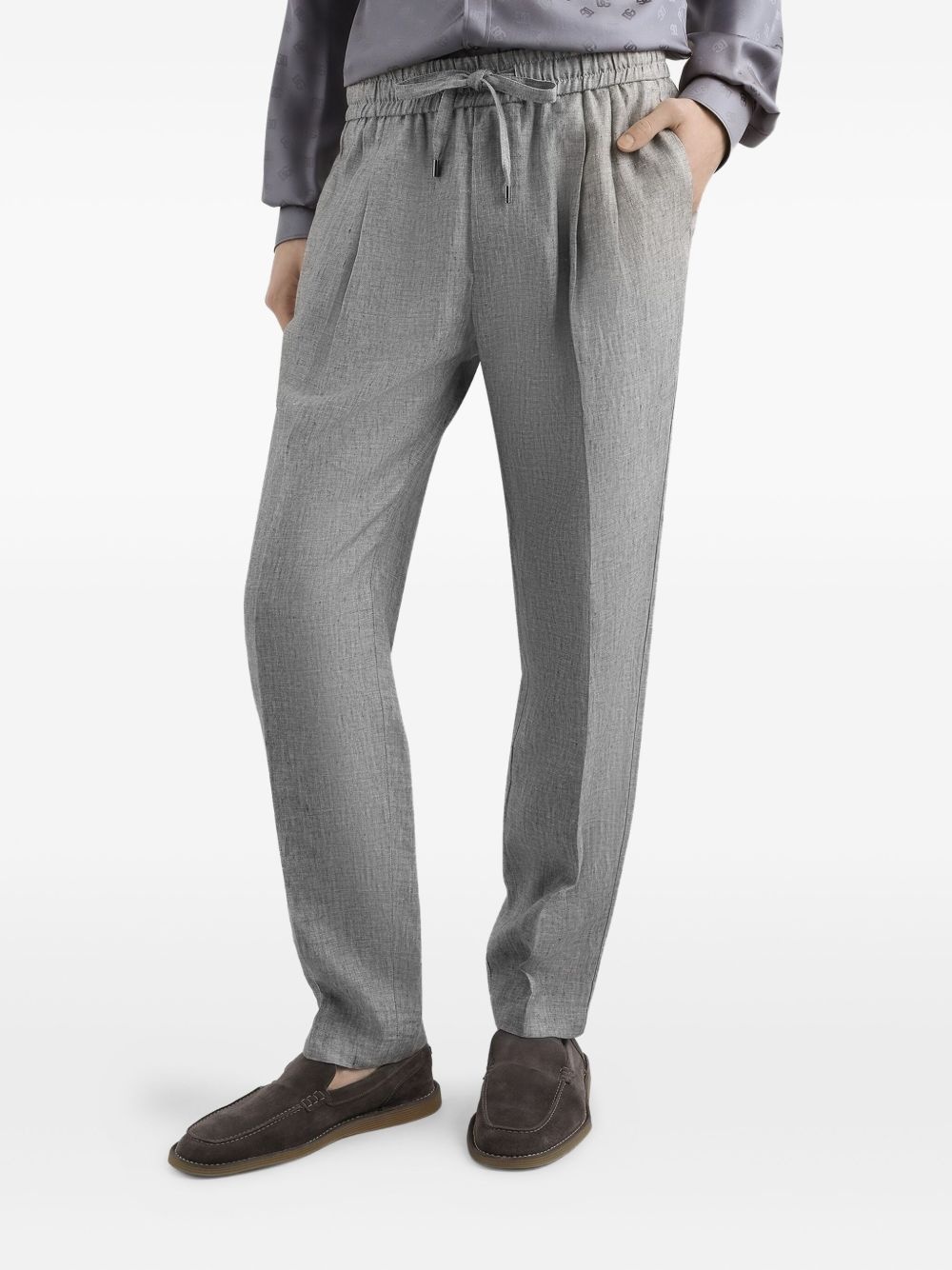 drawstring pleated trousers - 4