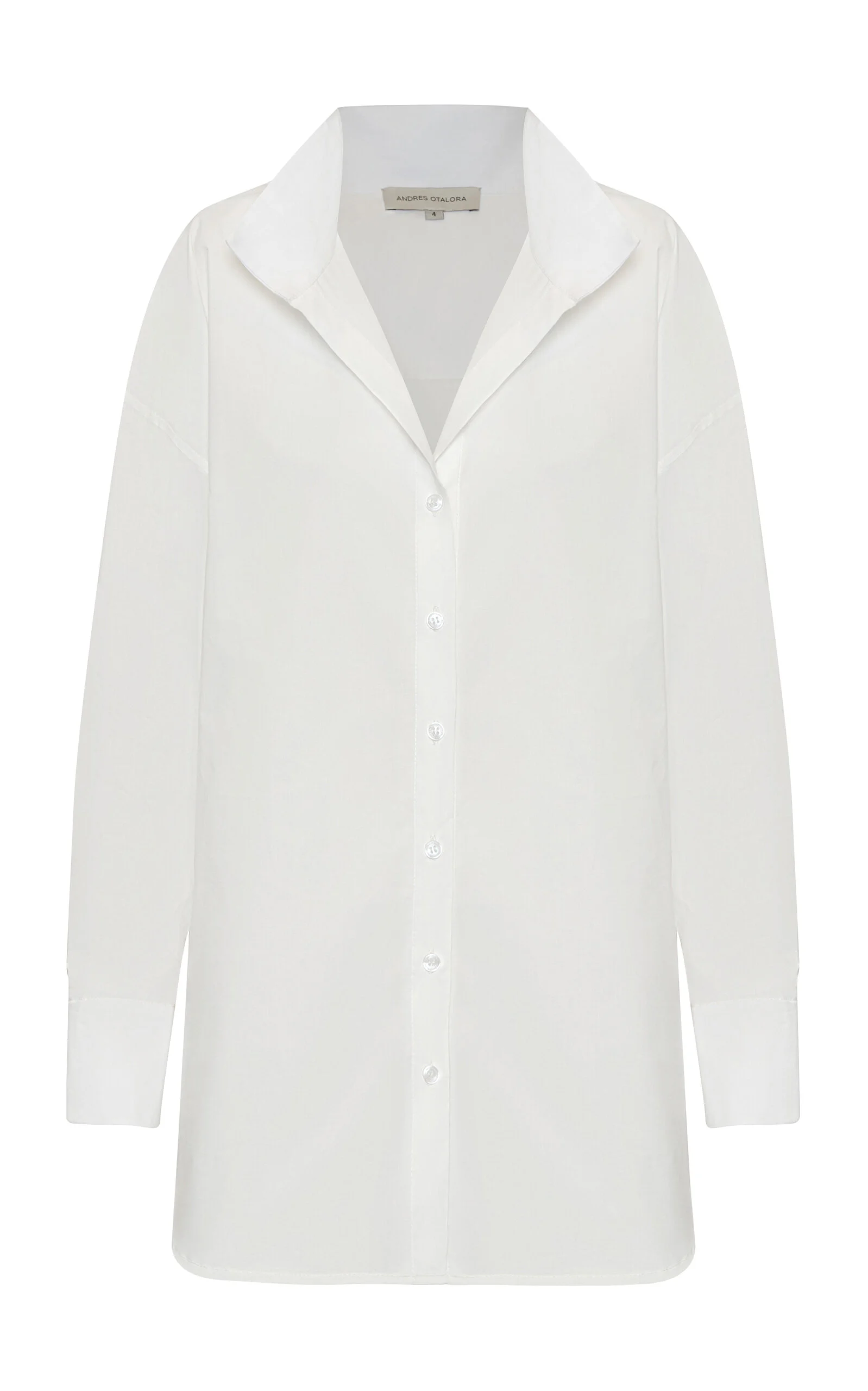 Un Tej Oversized Cotton-Poplin Shirt off-white - 1