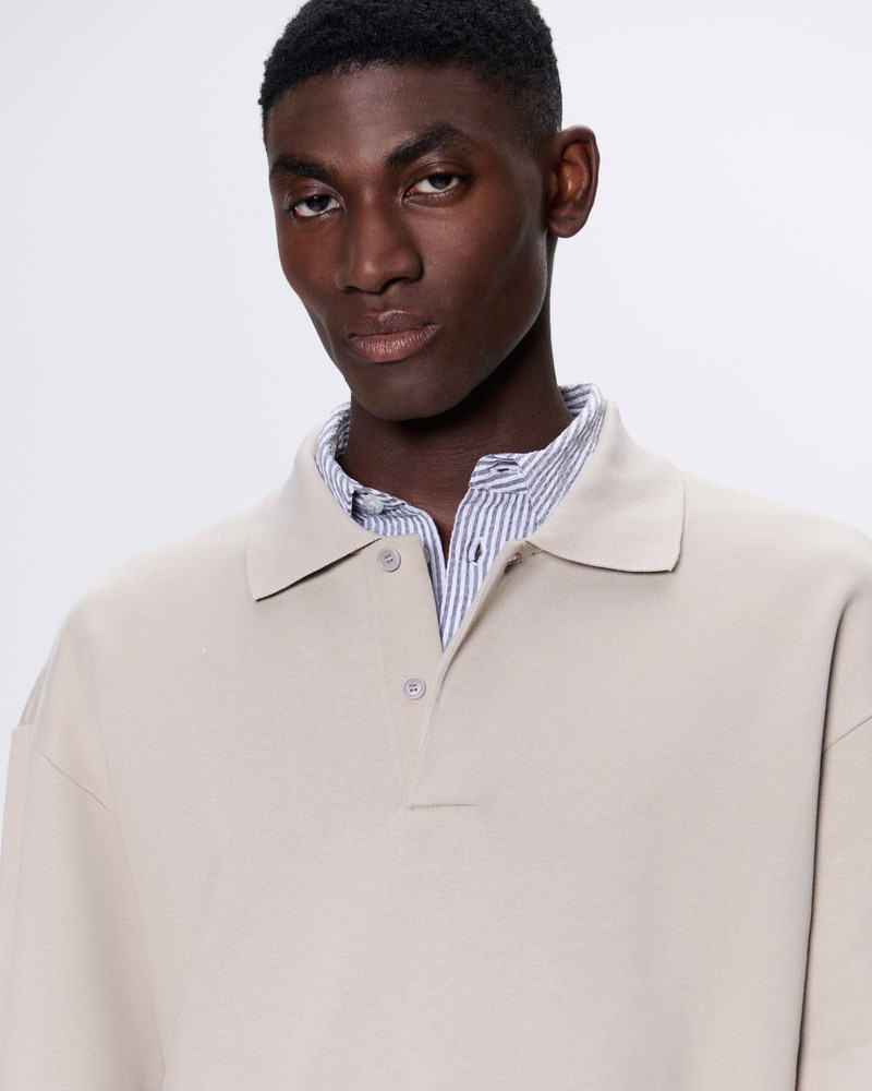 Mens DNA Heavyweight Polo Sweatshirt - Stone 4