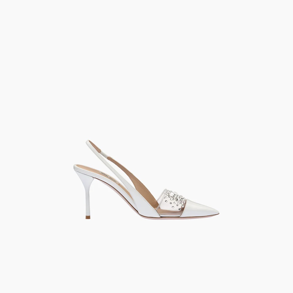 Patent leather and vinyl slingback pumps - 2