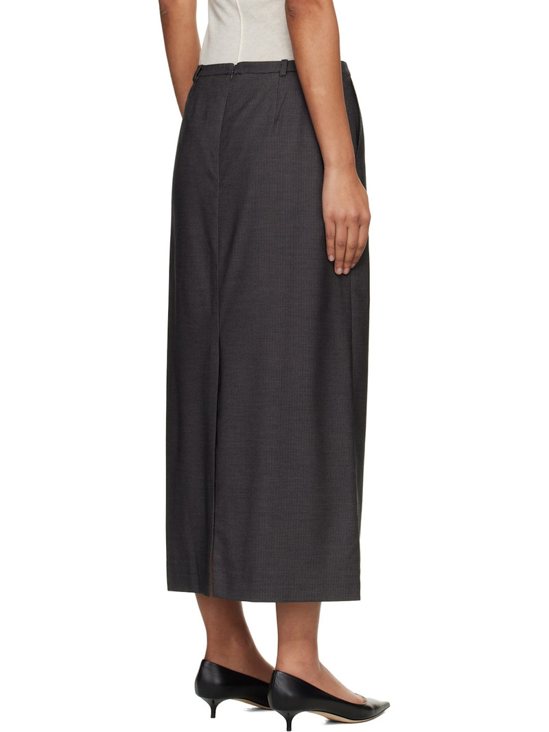 Gray H-Line Striped Maxi Skirt 3