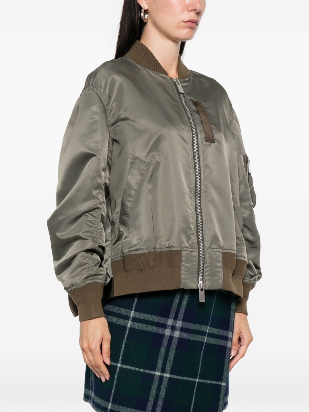 zip-fastening bomber jacket - 3