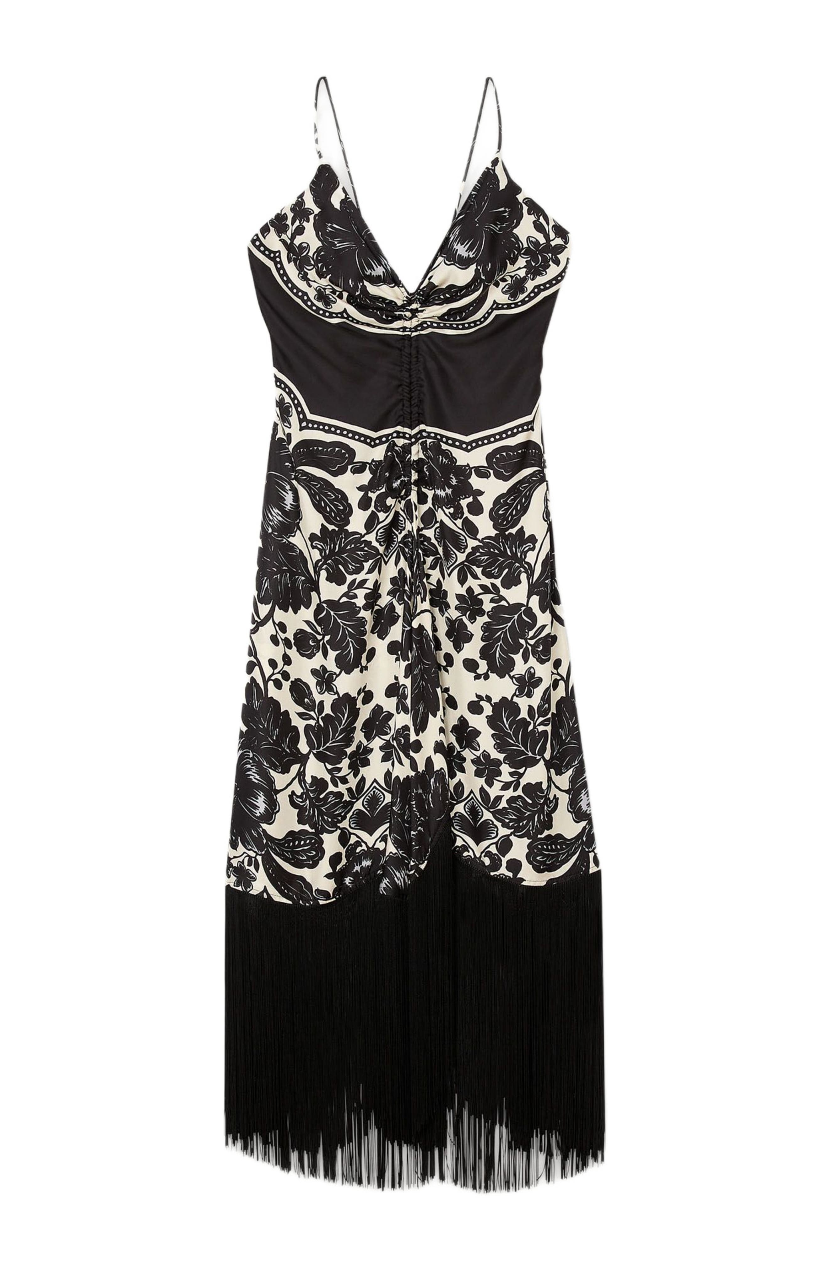 SANDRO Floral print maxi dress in Ecru /Black at Nordstrom - 5
