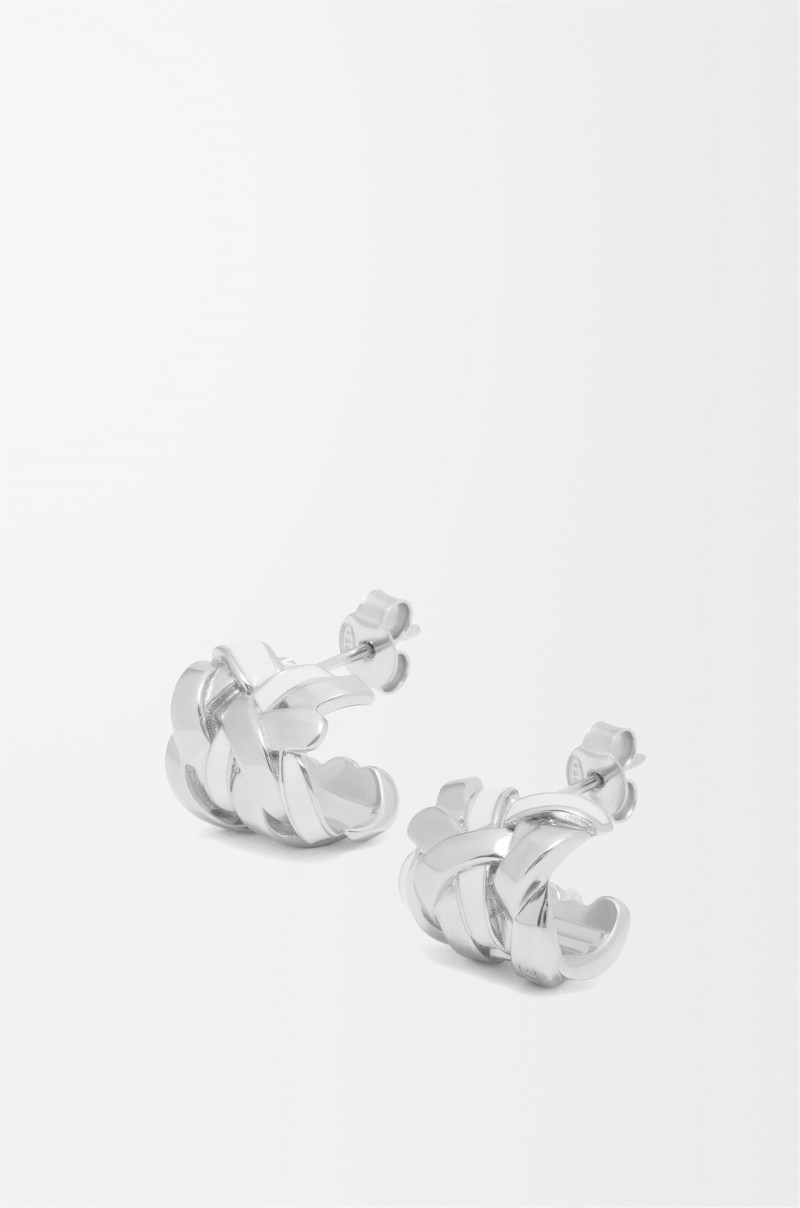 Nest small hoop earrings in sterling silver and enamel 1