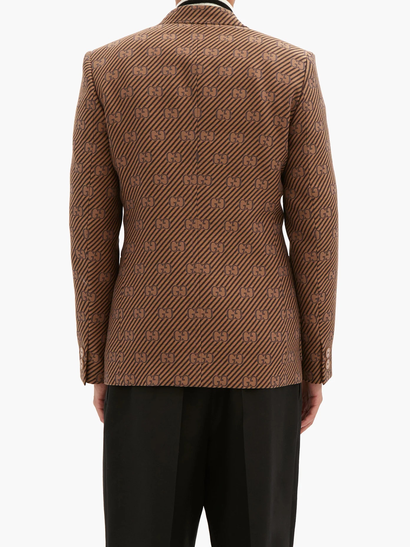 Single-breasted cotton-blend GG-jacquard jacket - 5