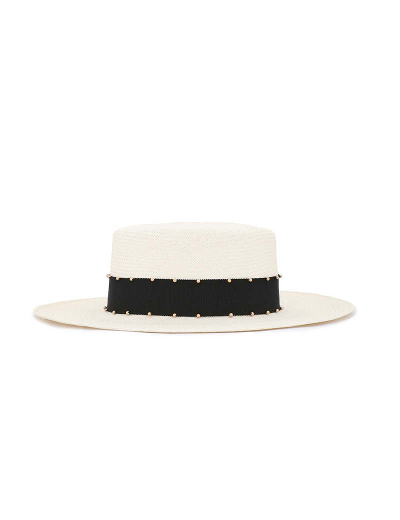 RIBBON STRAW BOATER 1