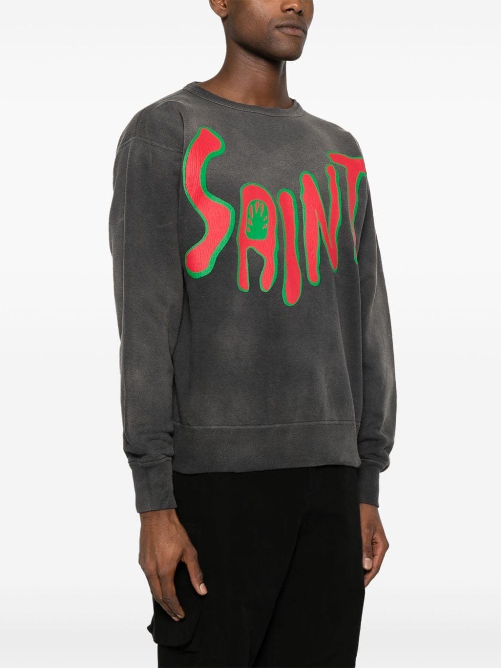 logo-print cotton sweatshirt - 3