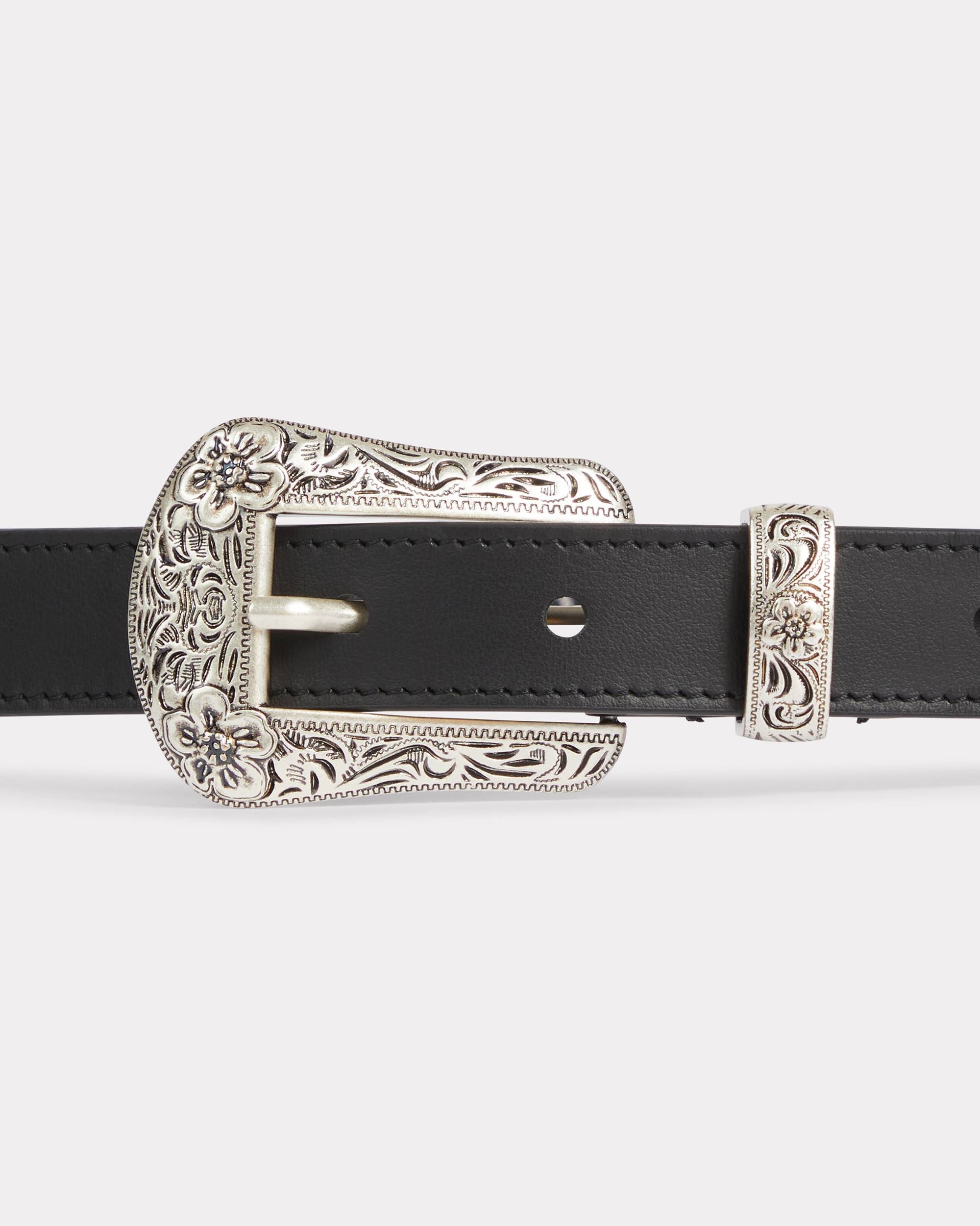 'KENZO Buckle' western leather belt - 3