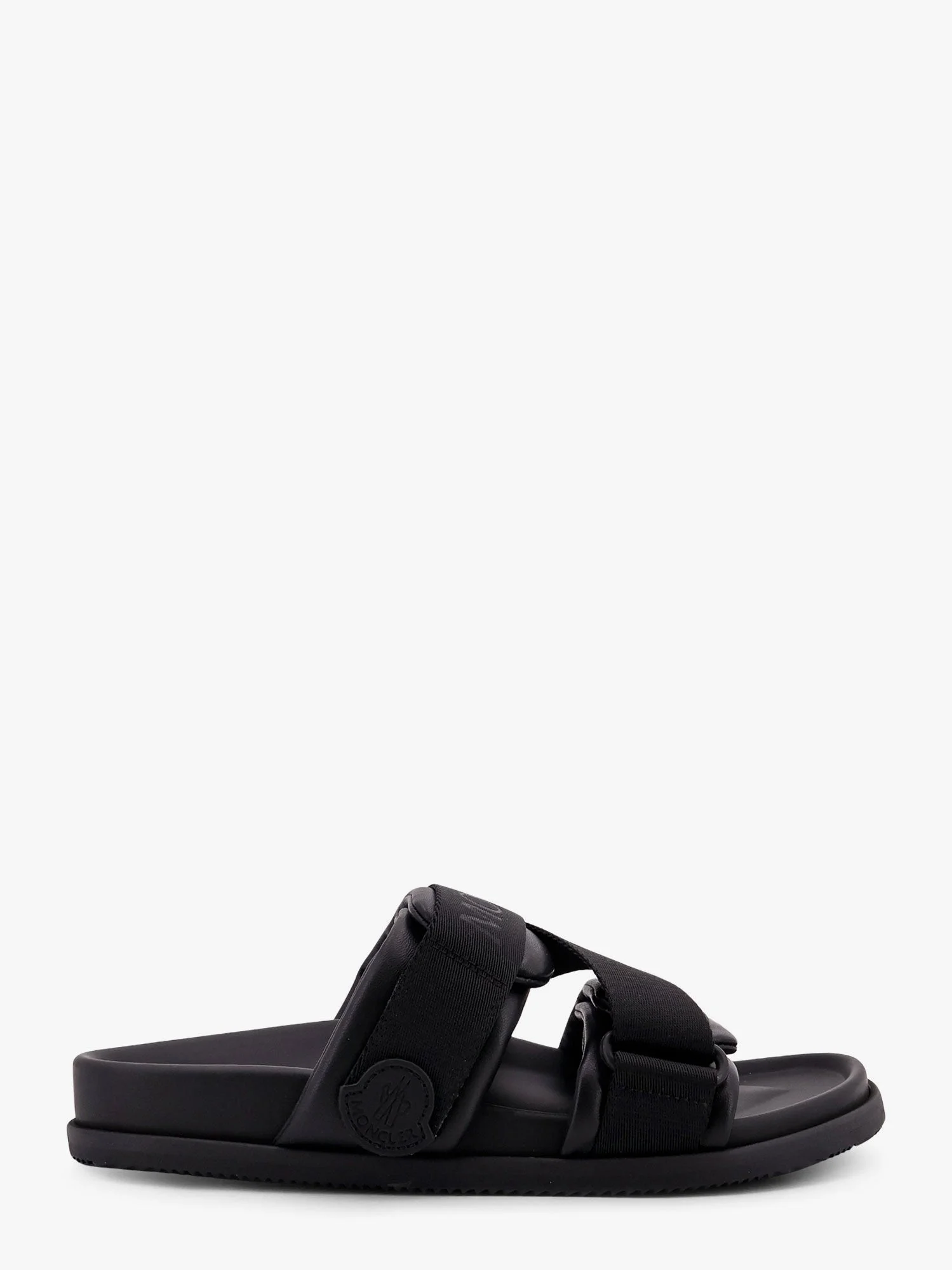 Moncler Mon Summer Leather Sandals With Nylon Details - 1