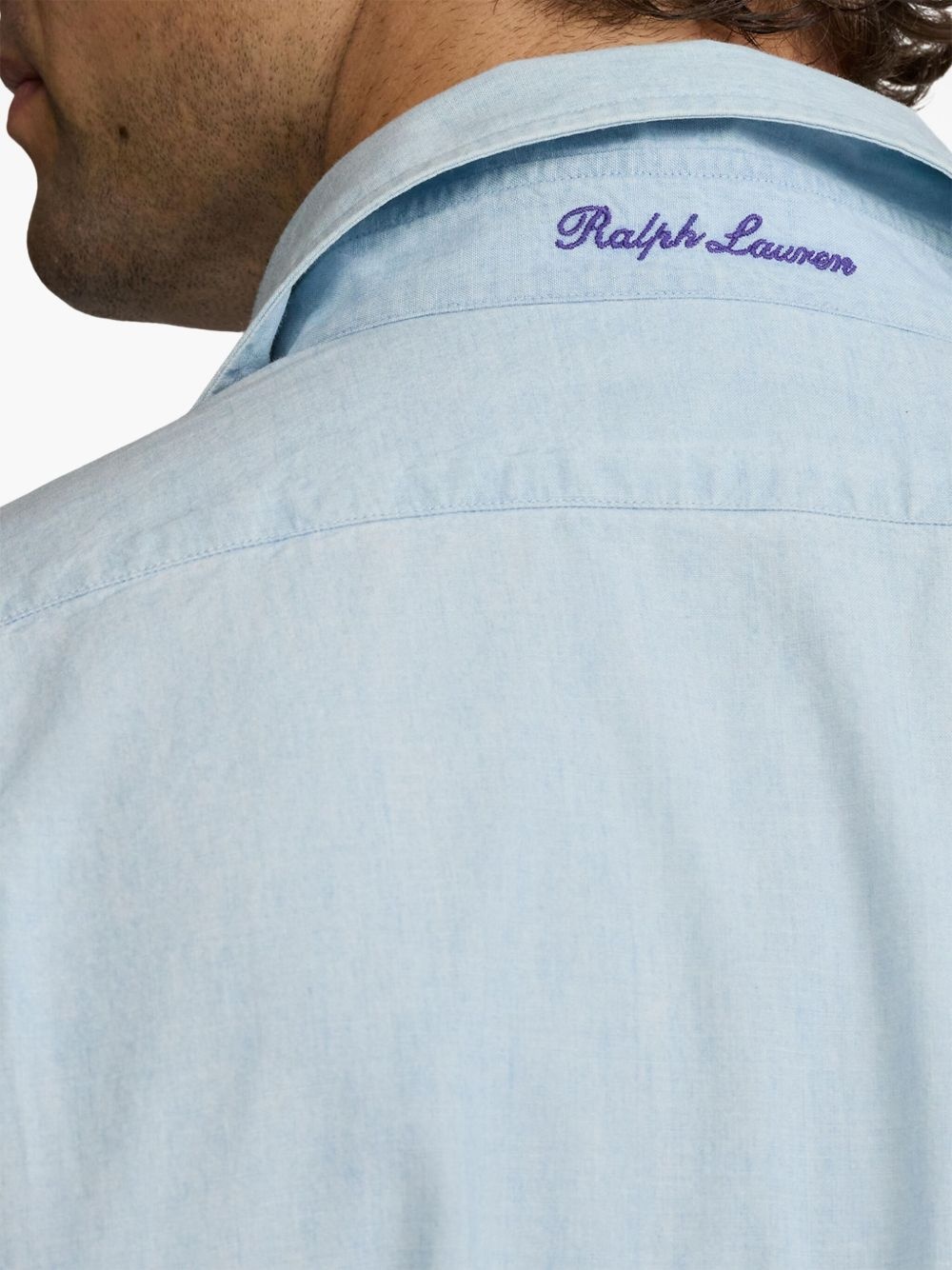 logo-embroidered shirt - 6