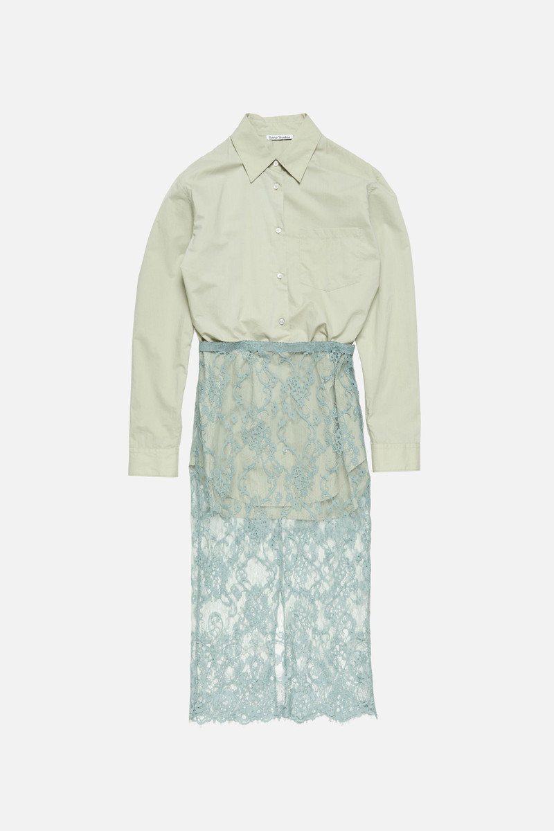 Layered shirt dress - Eucalyptus green 6