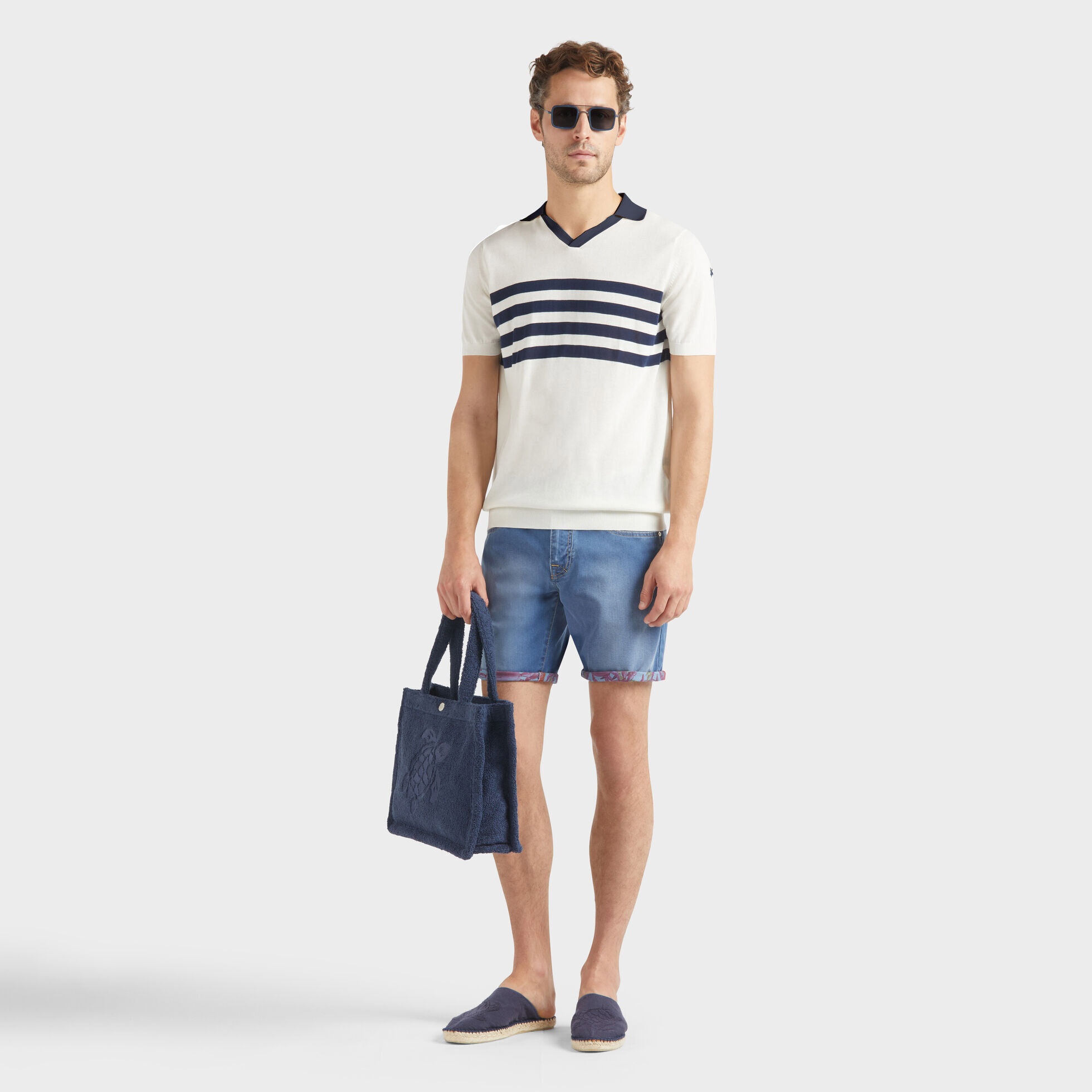 Men Cotton Polo Stripe Bicolore - 5