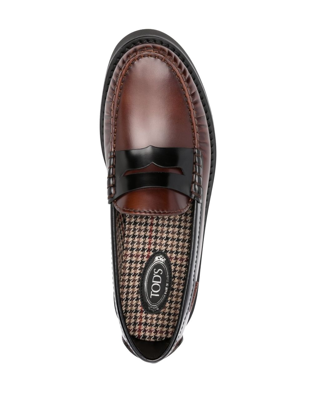 two-tone leather loafers - 4