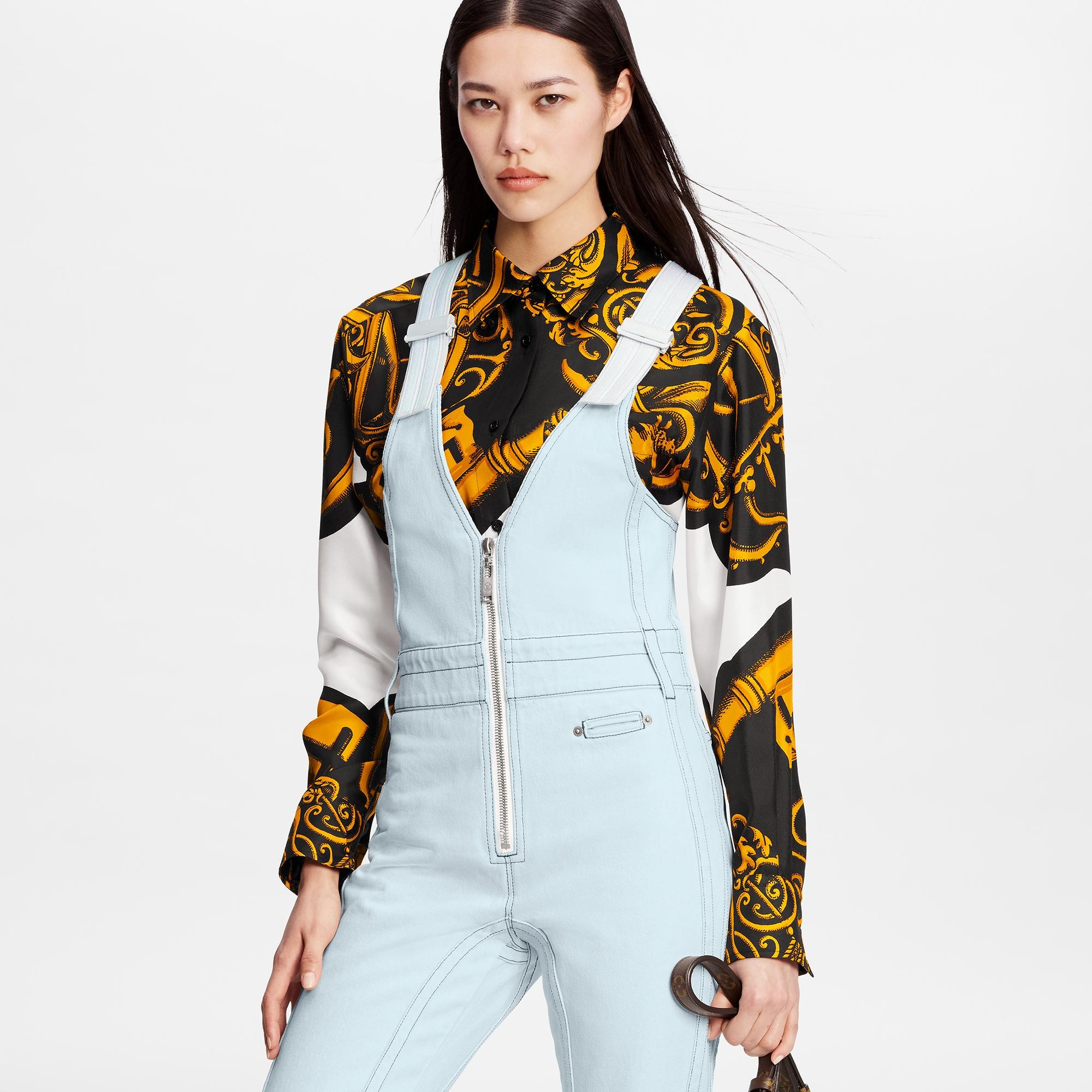 Structured Washed Denim Overalls - 3